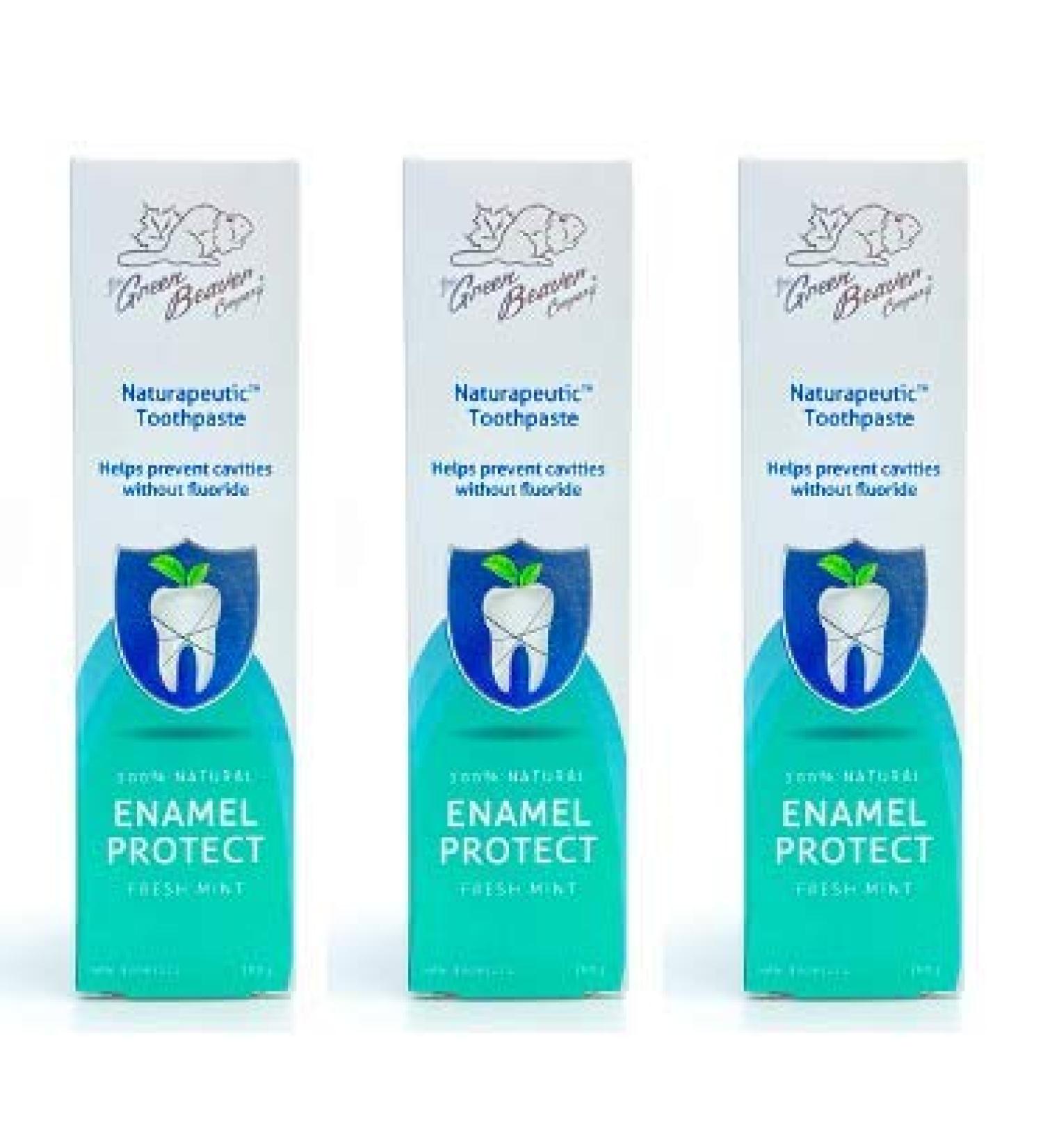 Green Beaver Naturapeutic Toothpaste - Enamel Protect Fresh Mint - 3-Pack - Buy Online on GoSupps.com