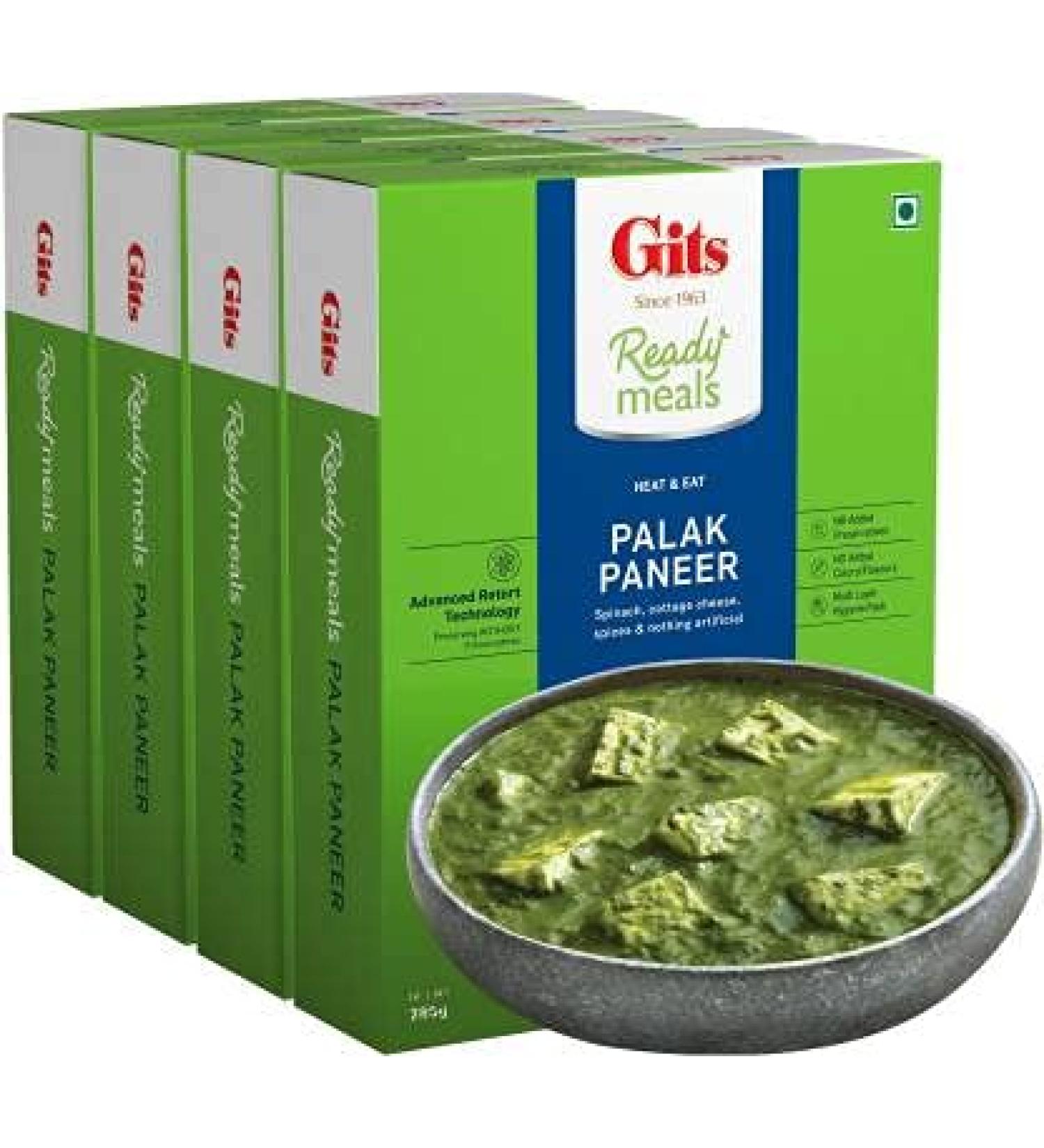 Ready to Eat Palak Paneer 285G (Pack of 4) 1140 g - Buy Online on GoSupps.com