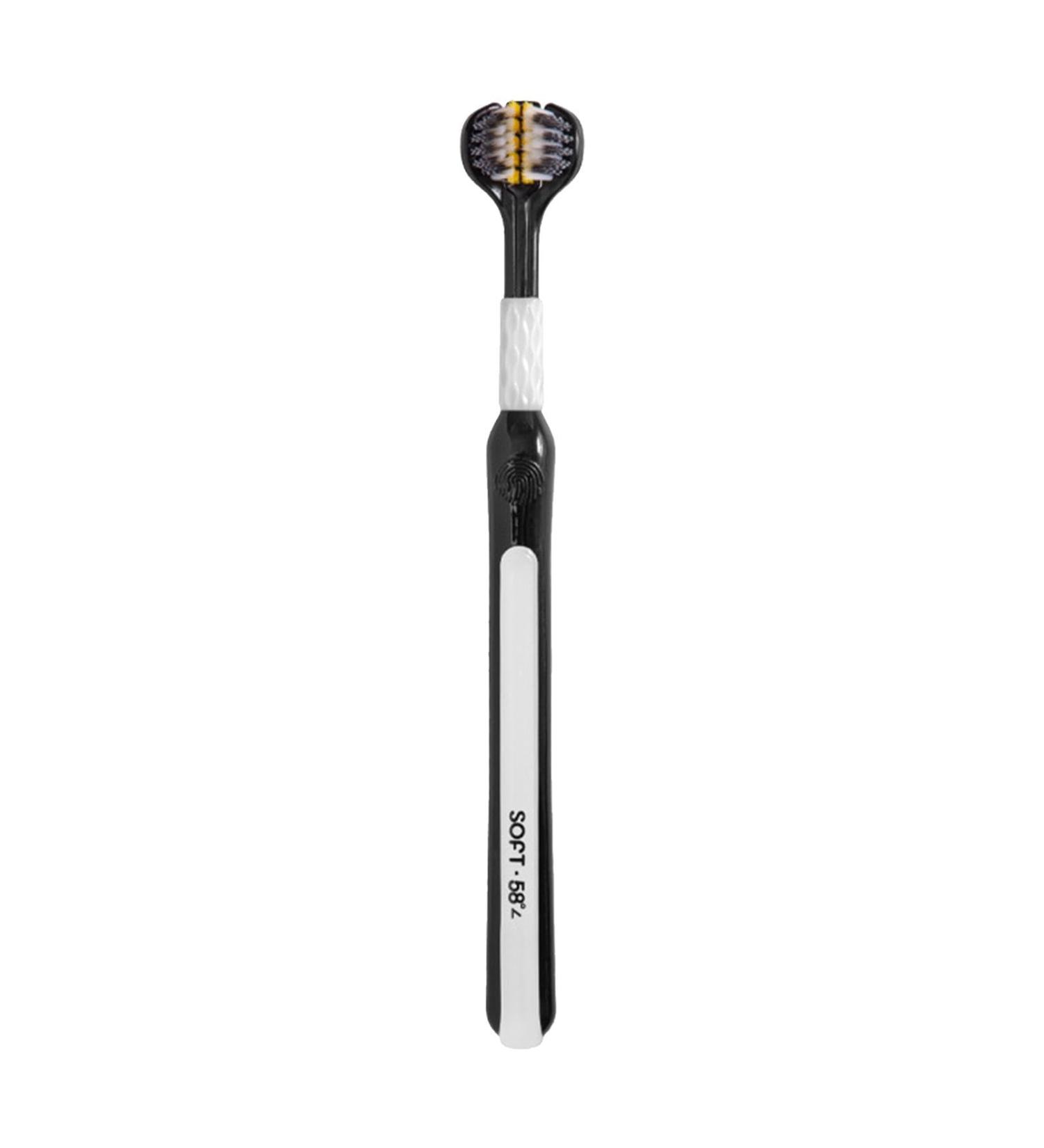 Buy Ergonomic Black Toothbrush with Soft Bristles | Non-Slip Design | 3-Sided Sensory for Sensitive Gums - Shop Internationally - Buy Online on GoSupps.com