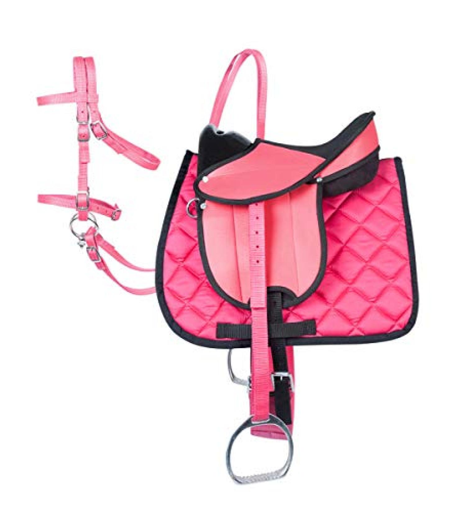 Buy Pfiff 102291 Saddle Set for Shetland Pony & Plush Horses - Complete Pink & Black Equipment - Buy Online on GoSupps.com