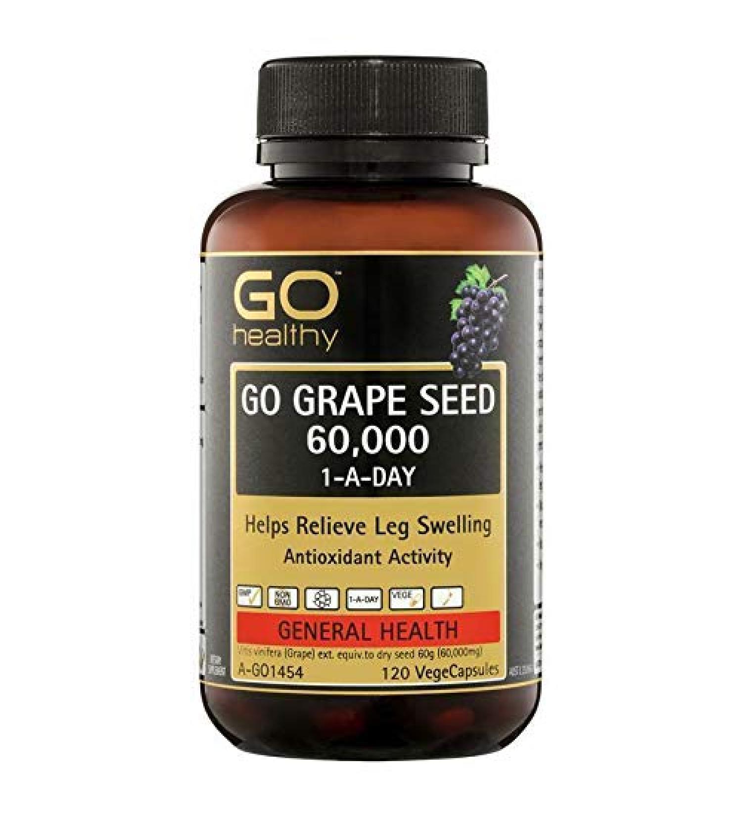 GO Healthy Grape Seed 60000mg 120 Vege Capsules