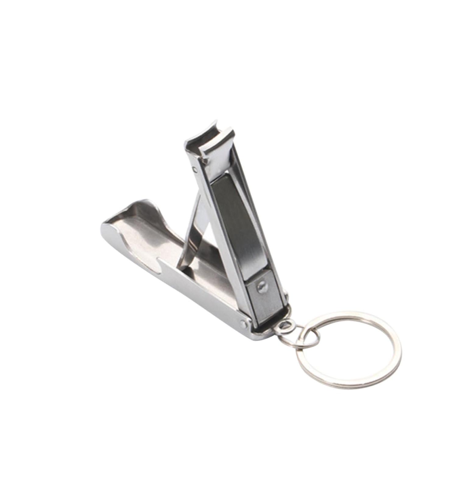 POPETPOP Stainless Steel Bottle Opener Folding Nail Clipper Key Chain Stainless Steel Stainless Steel Keychain - Buy Online on GoSupps.com