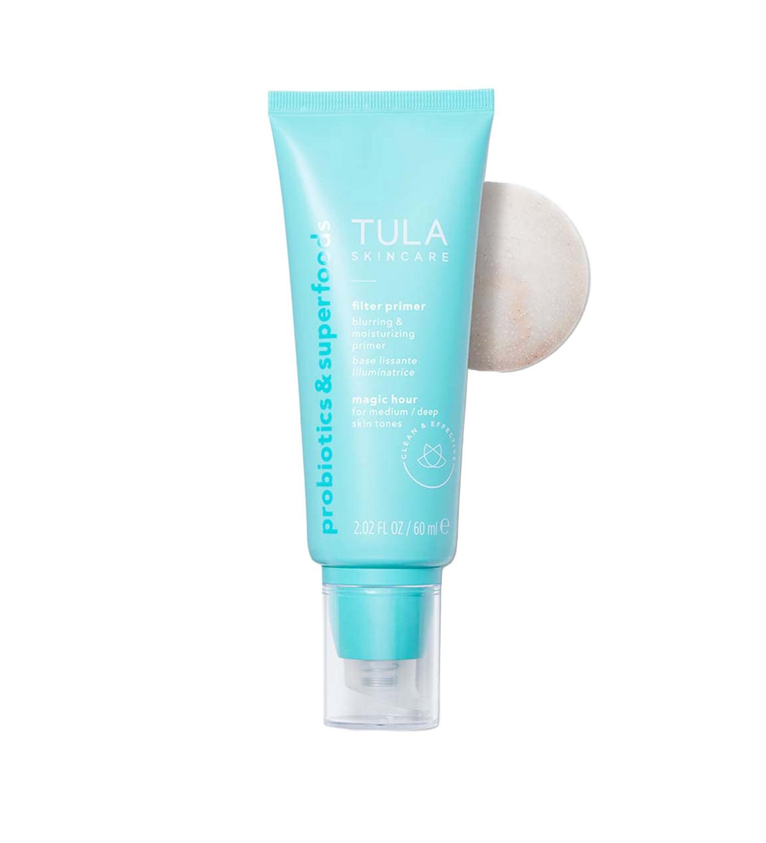 TULA Skin Care Face Filter Primer - Blurring & Moisturizing Hydrating Makeup Base - Supersize 2.02 fl oz Evens Skin Tone & Redness - Magic Hour Medium/Deep - Buy Online on GoSupps.com