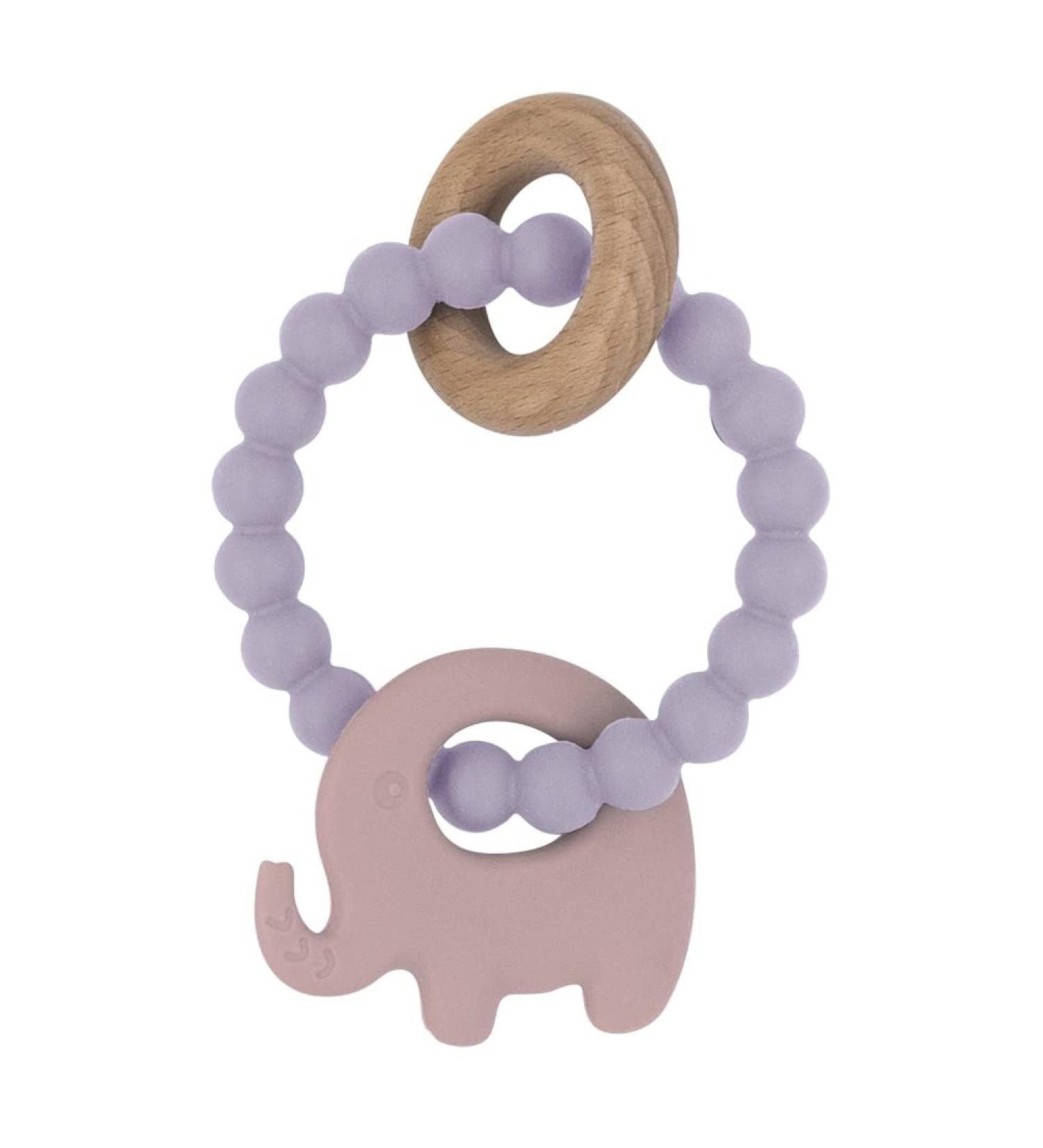 Playground by Living Textiles Co. Silicone Elephant Teether Lilac - for Teething Infant Toddler Newborn Nursery Ages 3 Months+ liliac - Buy Online on GoSupps.com