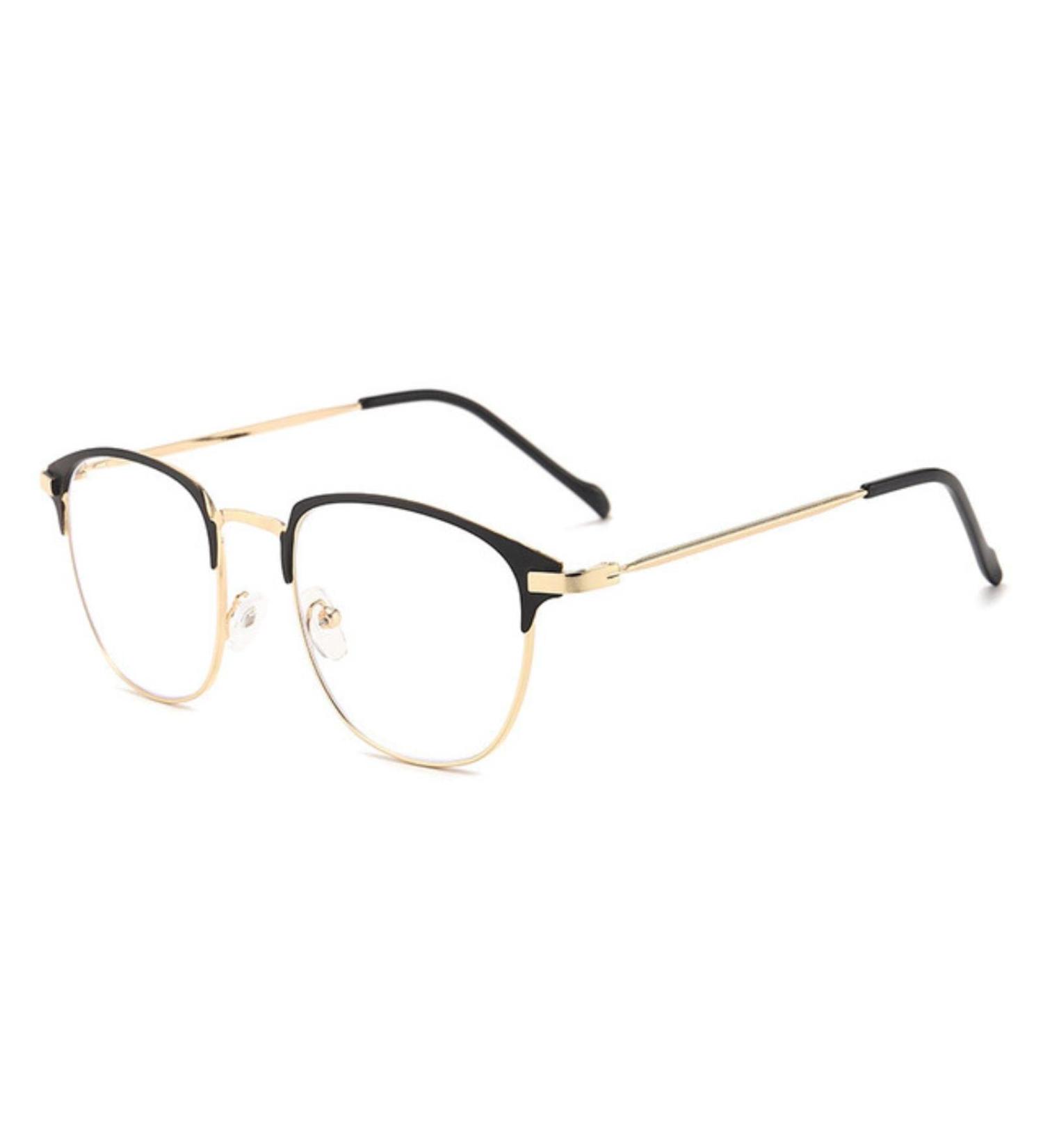 Forki's Unisex Reading Glasses - Square Polygon Metal Frames for Men & Women | Short-Sighted Monochrome Glasses -1.0 to -2.5 - Buy Online on GoSupps.com