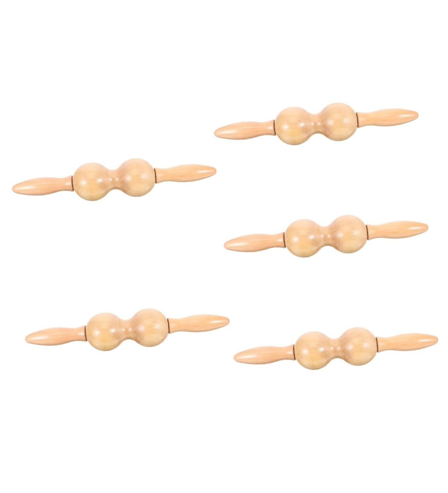 Clispeed 5-St Meridian Neck Massage Device - Wooden 5-Piece Roll Massage Set for Muscle Relief & Fascia Therapy - Portable Manual Massager (31x6cm) - Buy Online on GoSupps.com