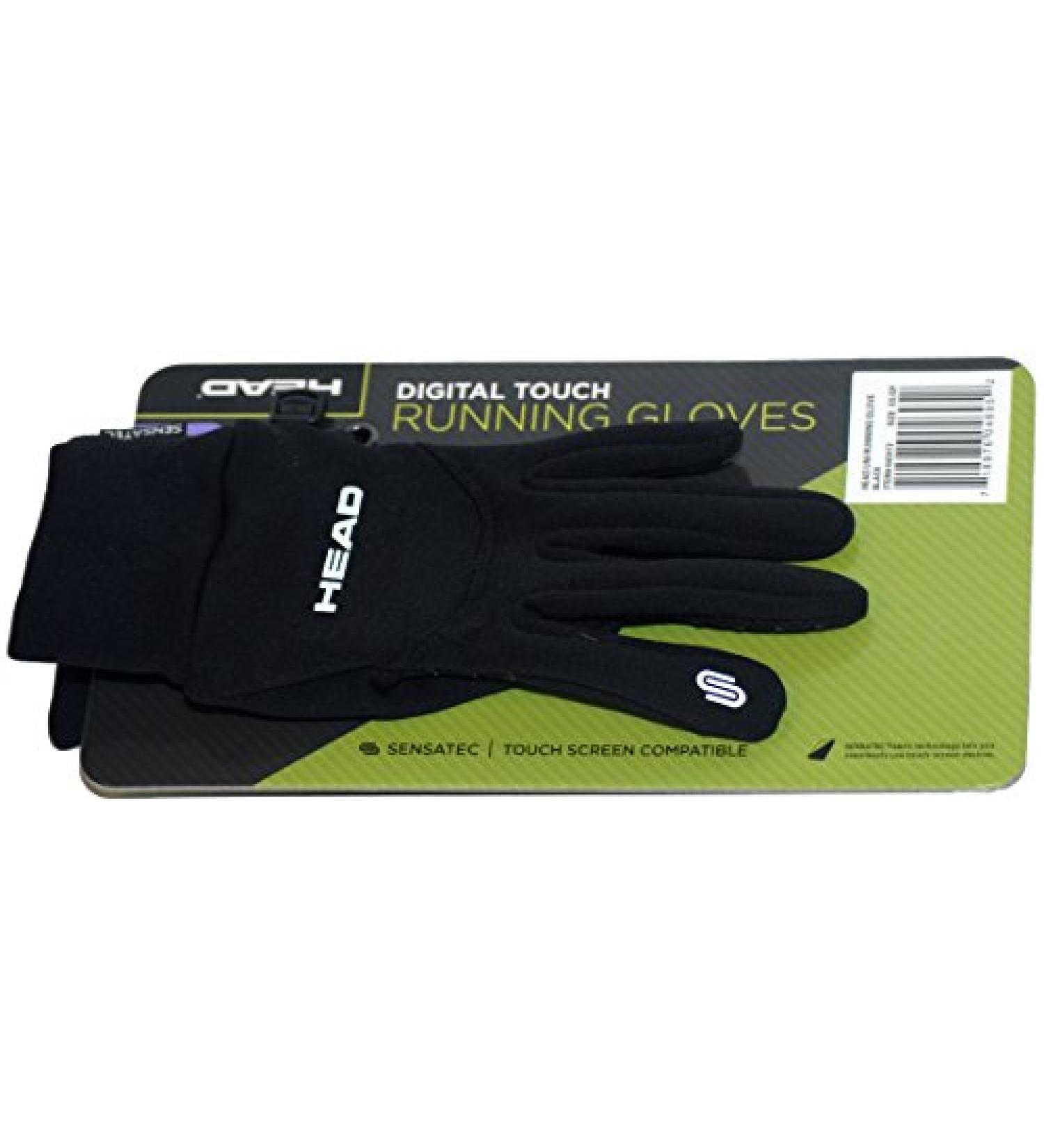 HEAD Multi-Sport Running Gloves with SENSATEC-Black (Small)