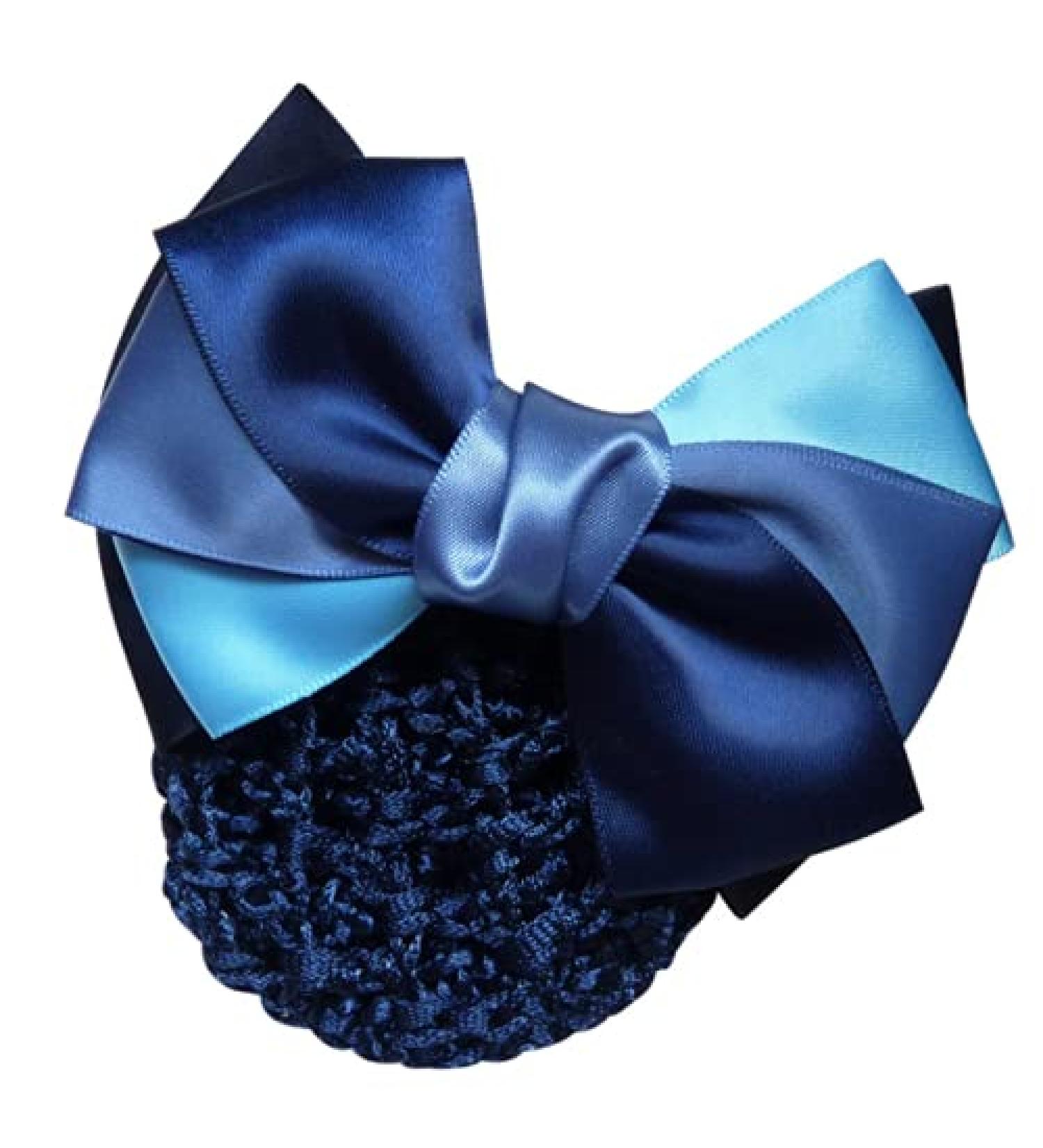 KDDOM Lady Bow Hair Bun Net - Blue | Professional Woman Barrette Snood Net Hair Clip - Buy Online on GoSupps.com