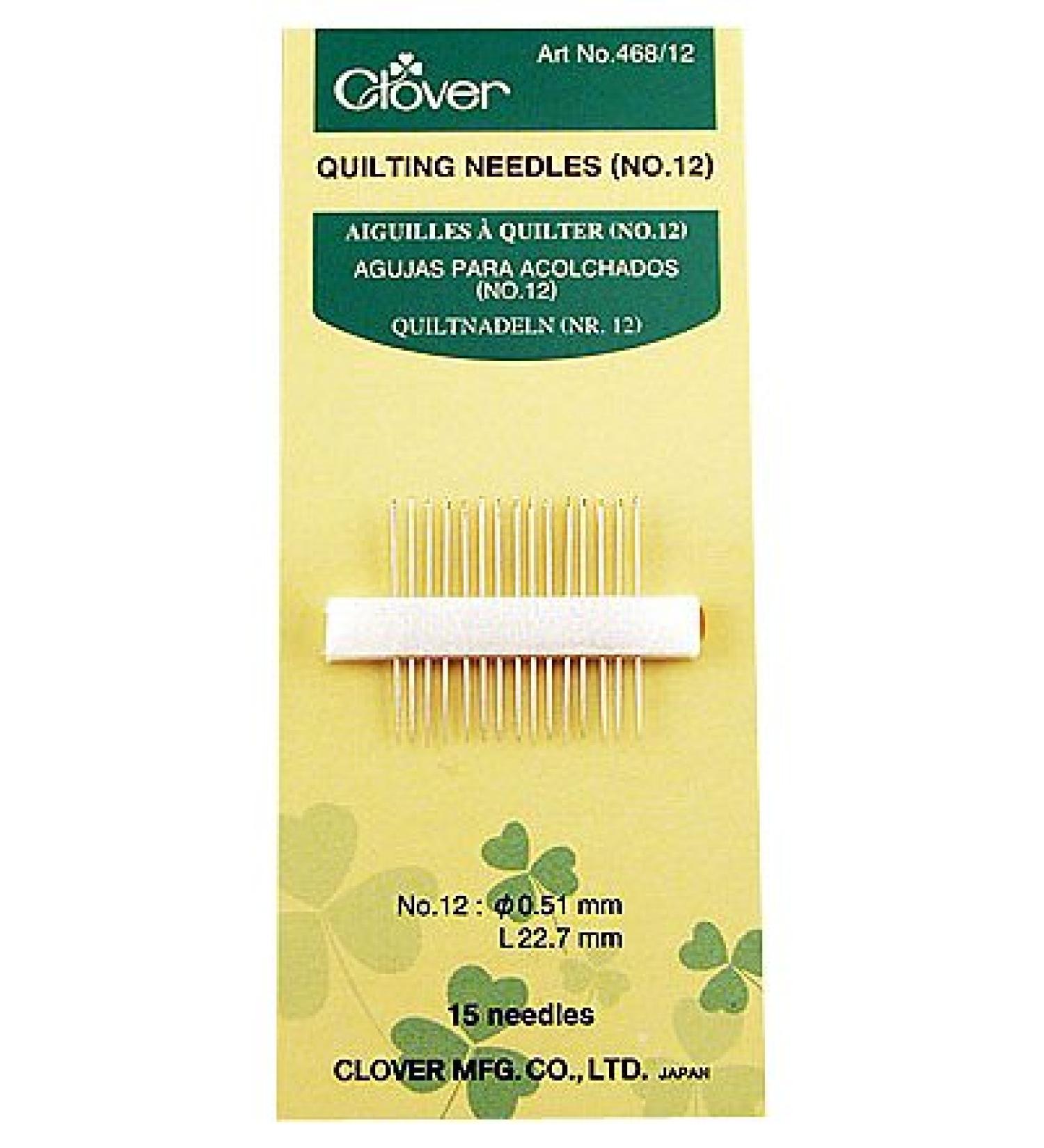 Clover 468/12 Quilting Needles, No. 12
