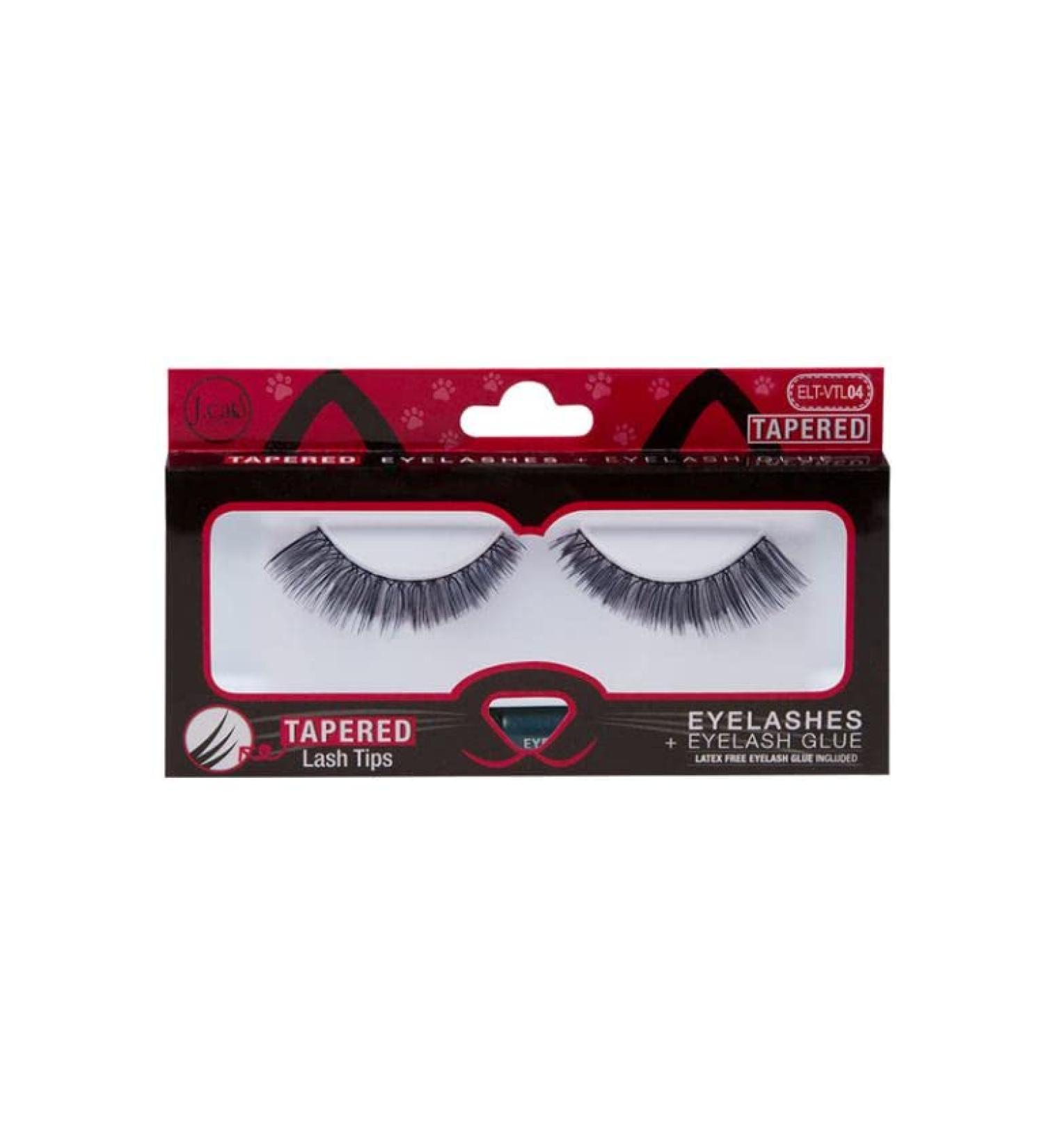 J Cat Beauty Tapered Eyelash + Eyelash Glue ELT-VTL04