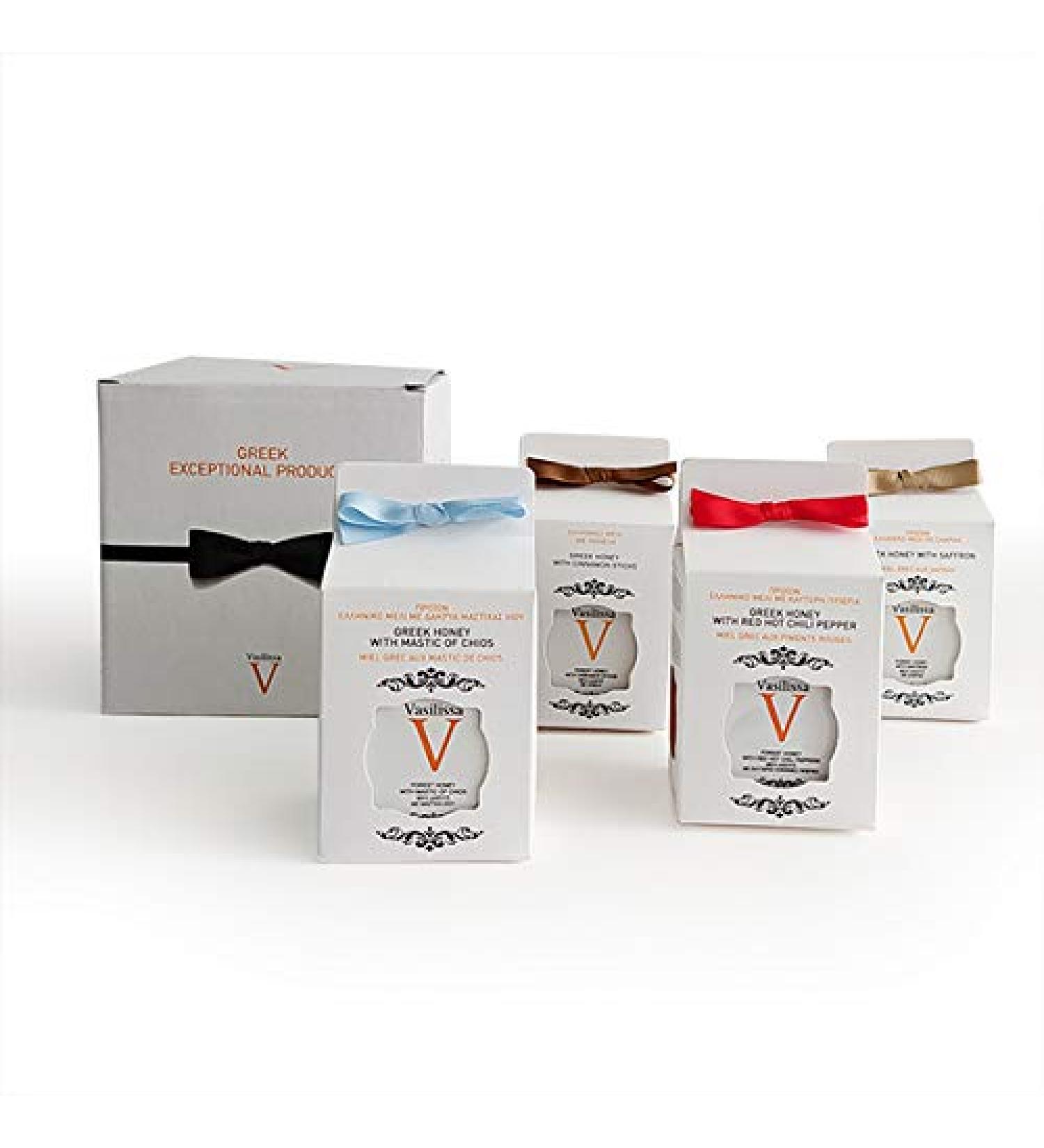 Stayia Farm Vasilissa Greek Organic Honey | Combo IMPURITIES Box | Authentic Certified Raw Honey BIO Product Greek Honey | Variety of Aromas | 4X 250g Jars - Buy Online on GoSupps.com