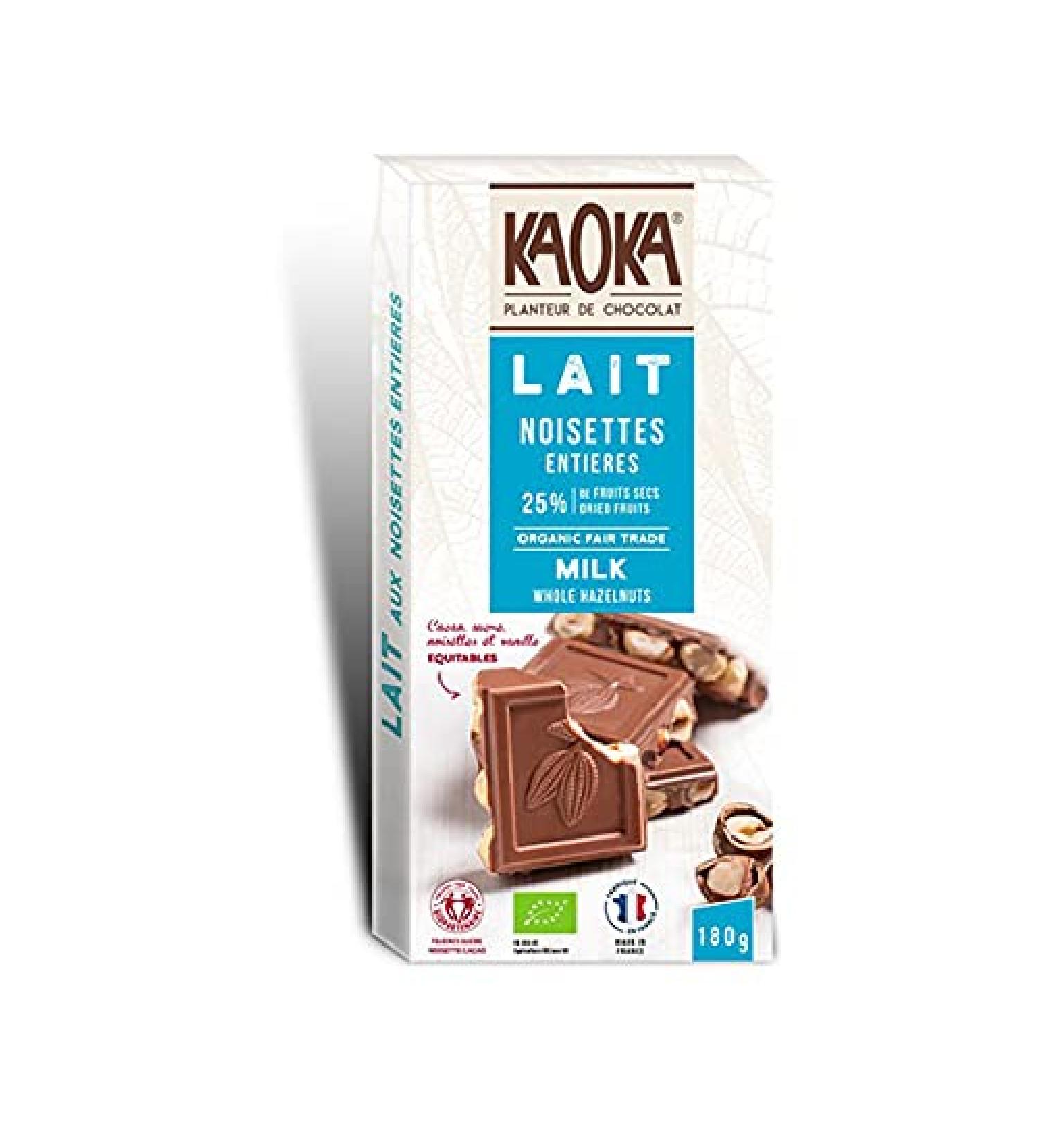 Kaoka - Milk Chocolate and Hazelnut Bar 180G - Unit - Buy Online on GoSupps.com