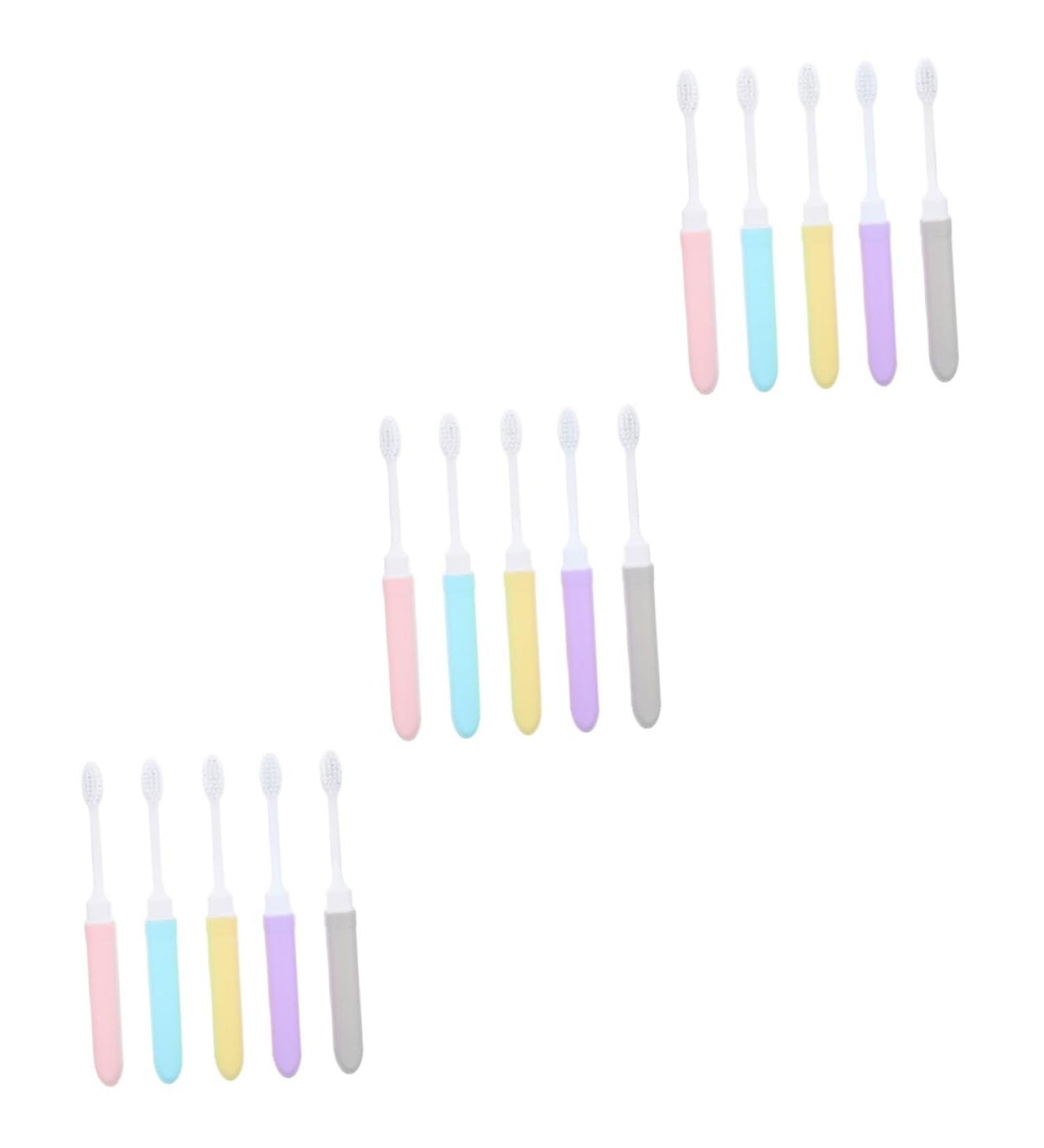 Ultechnov 15 PC Travel Toothbrush Set - Foldable Adult Toothbrushes for Oral Care | Bulk Travel Essentials - Buy Online on GoSupps.com