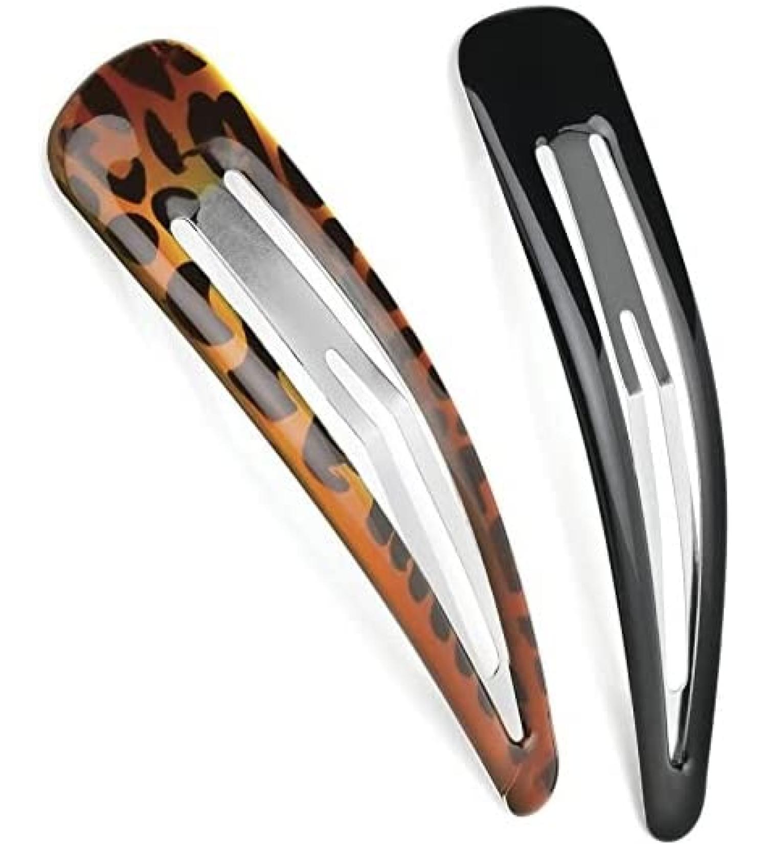 DTrendz Large Big Plain Black Bendies Sleepies Snap Clips Hair Clips Slides (9 CM Black & Tort) - Buy Online on GoSupps.com