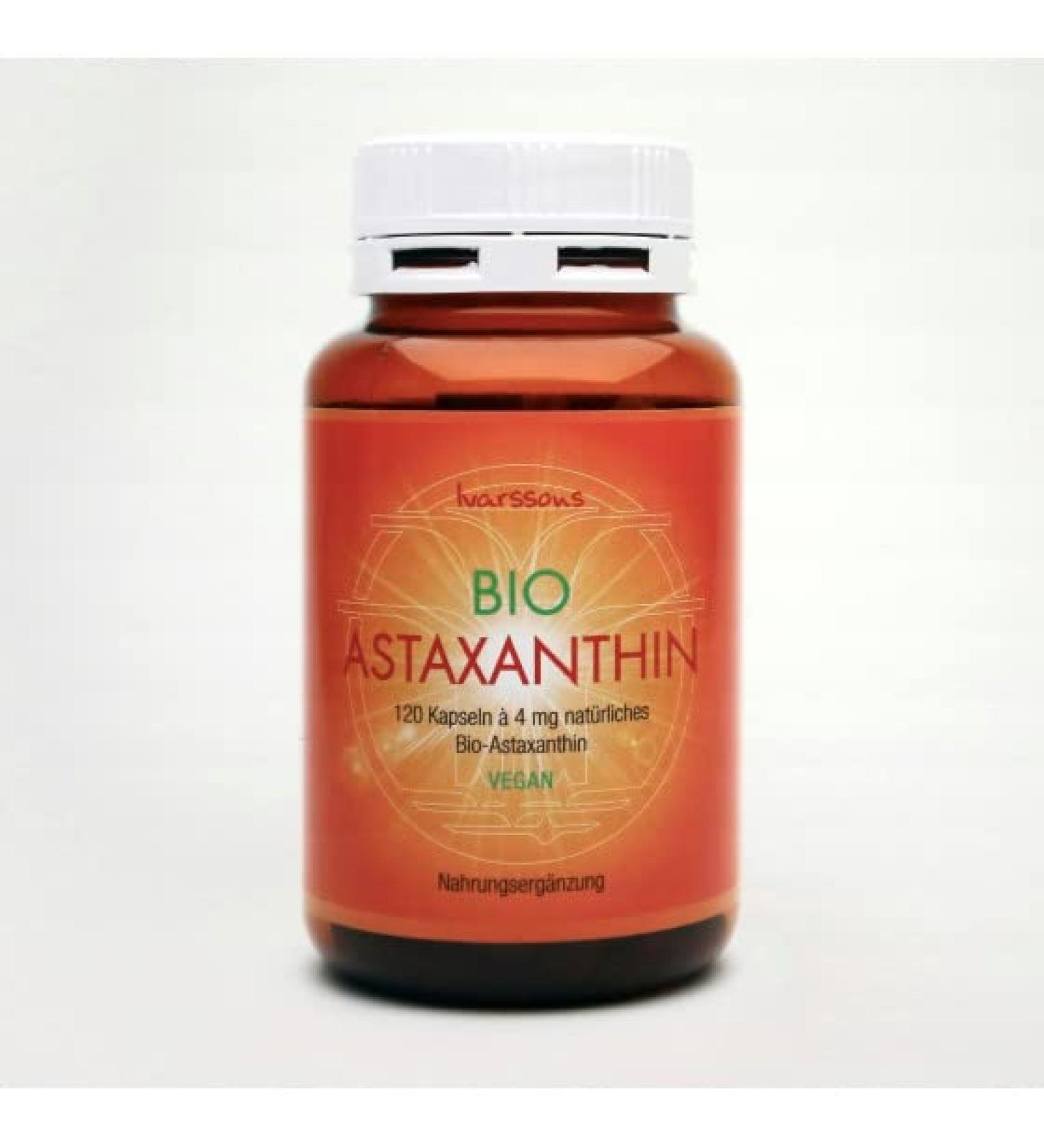 ORGANIC Astaxanthin - 120 capsules of 4mg natural organic astaxanthin - Ivarssons Original - VEGAN