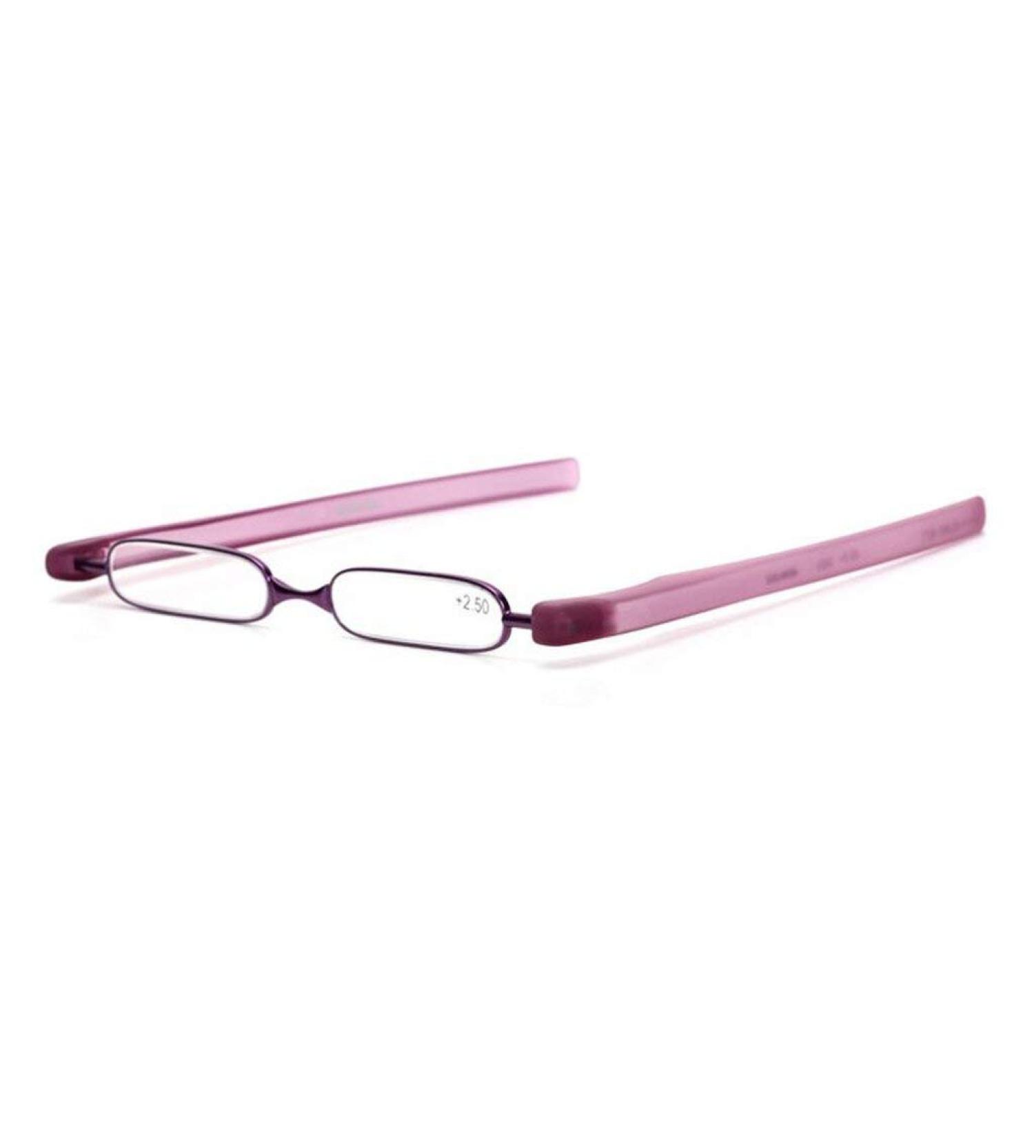 Podreader reading glasses reading help and case in one the new trend foldable foldable foldable space -saving from +1.00 to +3.00 diopters as well as in trendy colors ( +2.5 DPT violet)