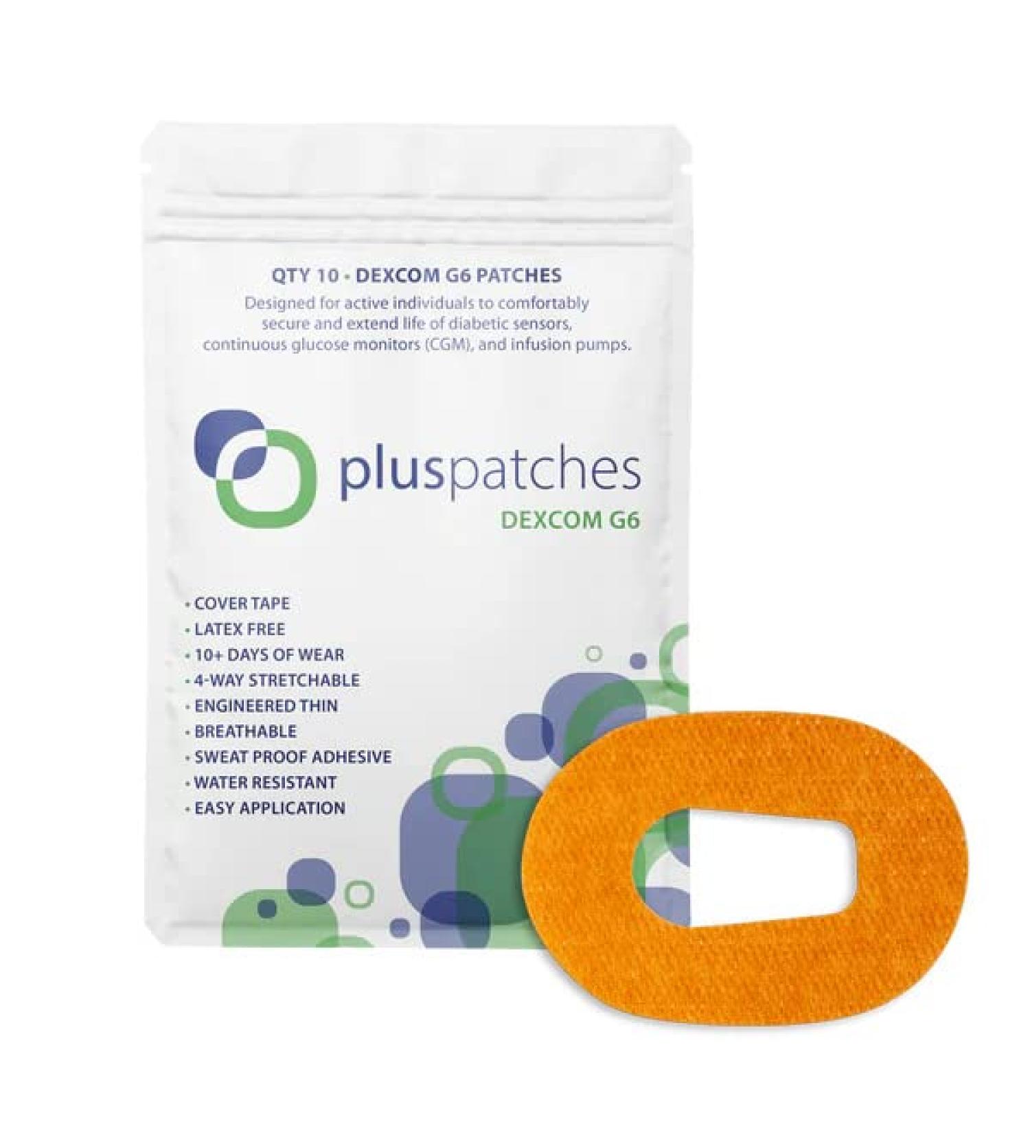 CGM Cover Tape for Dexcom G6 - 10 Pack Adhesive Patches | Waterproof & Strong Hold | 10-14 Day Sensitive Skin Protection | Tan | International Shipping - Buy Online on GoSupps.com