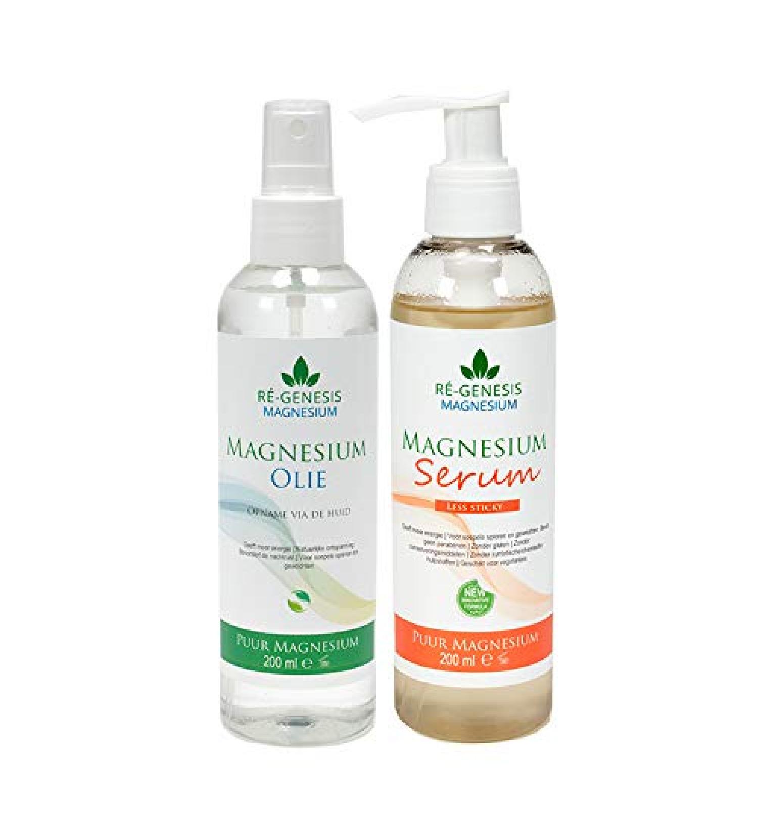 Magnesium Minerals Magnesium oil spray 200 ml and 200 ml Magnesium Serum Gel from R genesis Magnesium for muscles