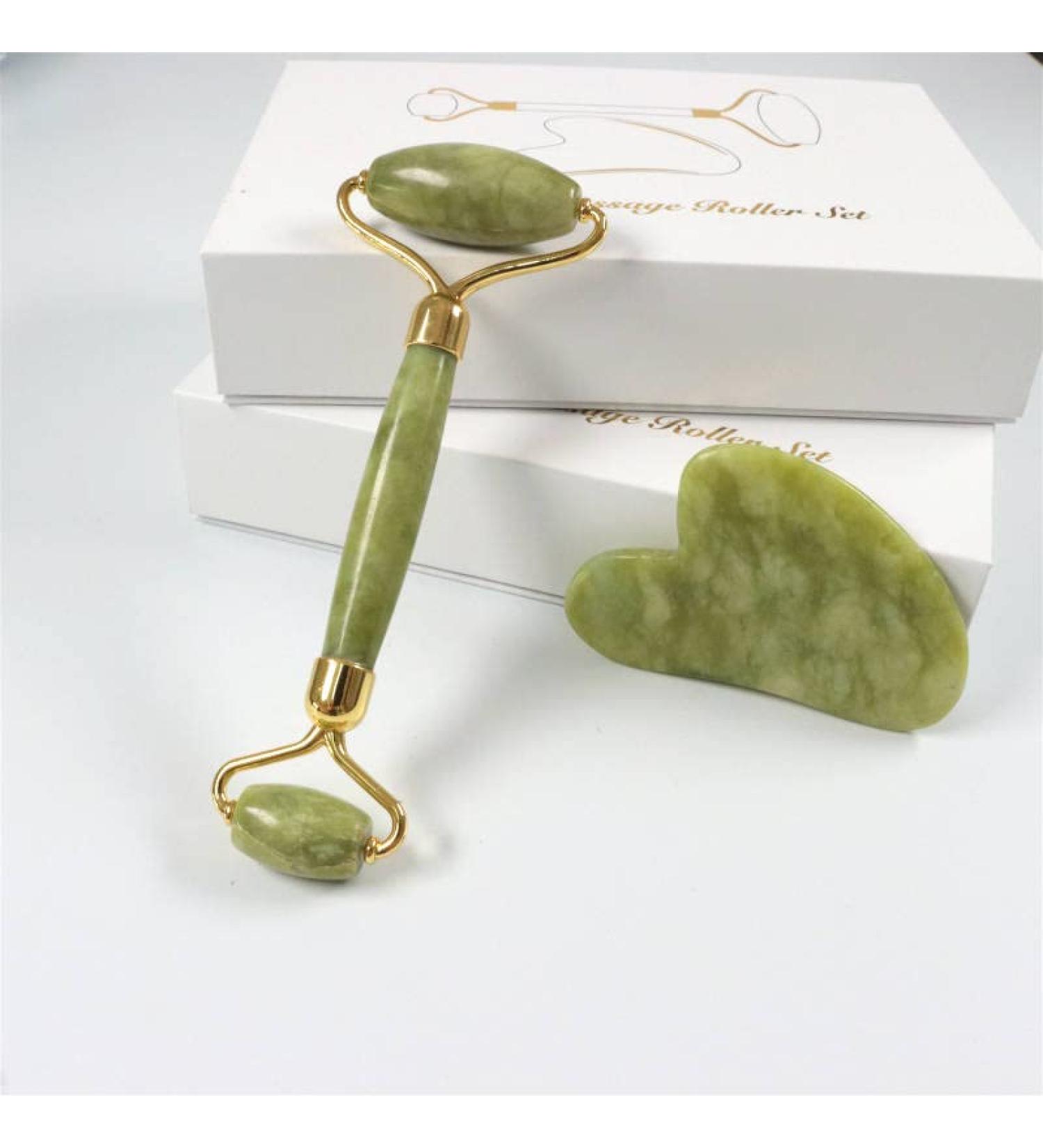 Face Massage Roller | Jade Roller & Gua Sha | Facial Beauty Tool for Anti-Aging & Relaxation - Buy Online on GoSupps.com