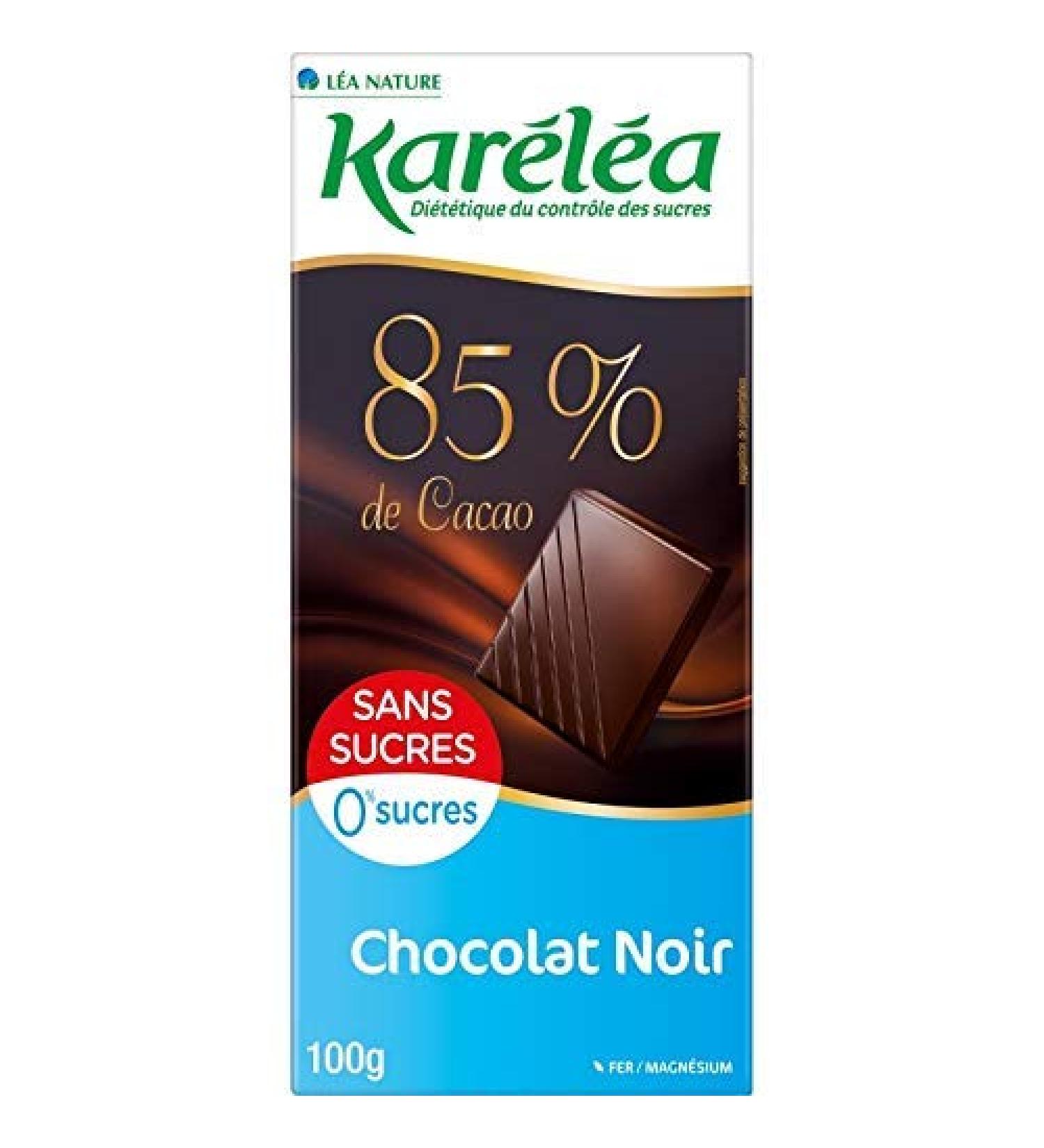 KARÉLÉA - Dark Chocolate 85% Sugar Free Box of 100G - Pack of 2 - best offer