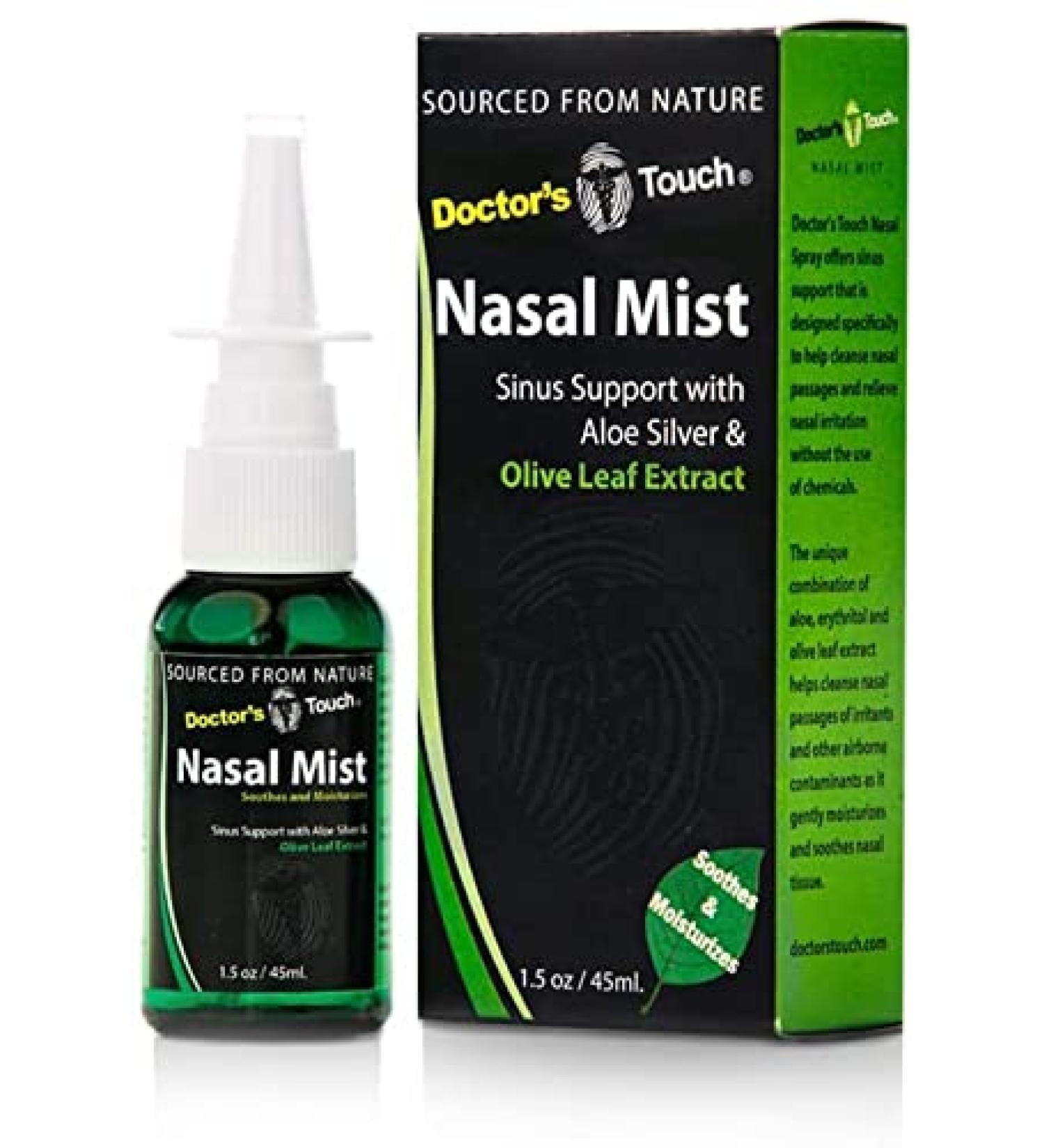 Doctor's Touch Nasal Spray for Dry Nose - Aloe & Colloidal Silver Sinus Support - Drug Free Relief for Sinus Congestion - 1oz - Buy Online on GoSupps.com