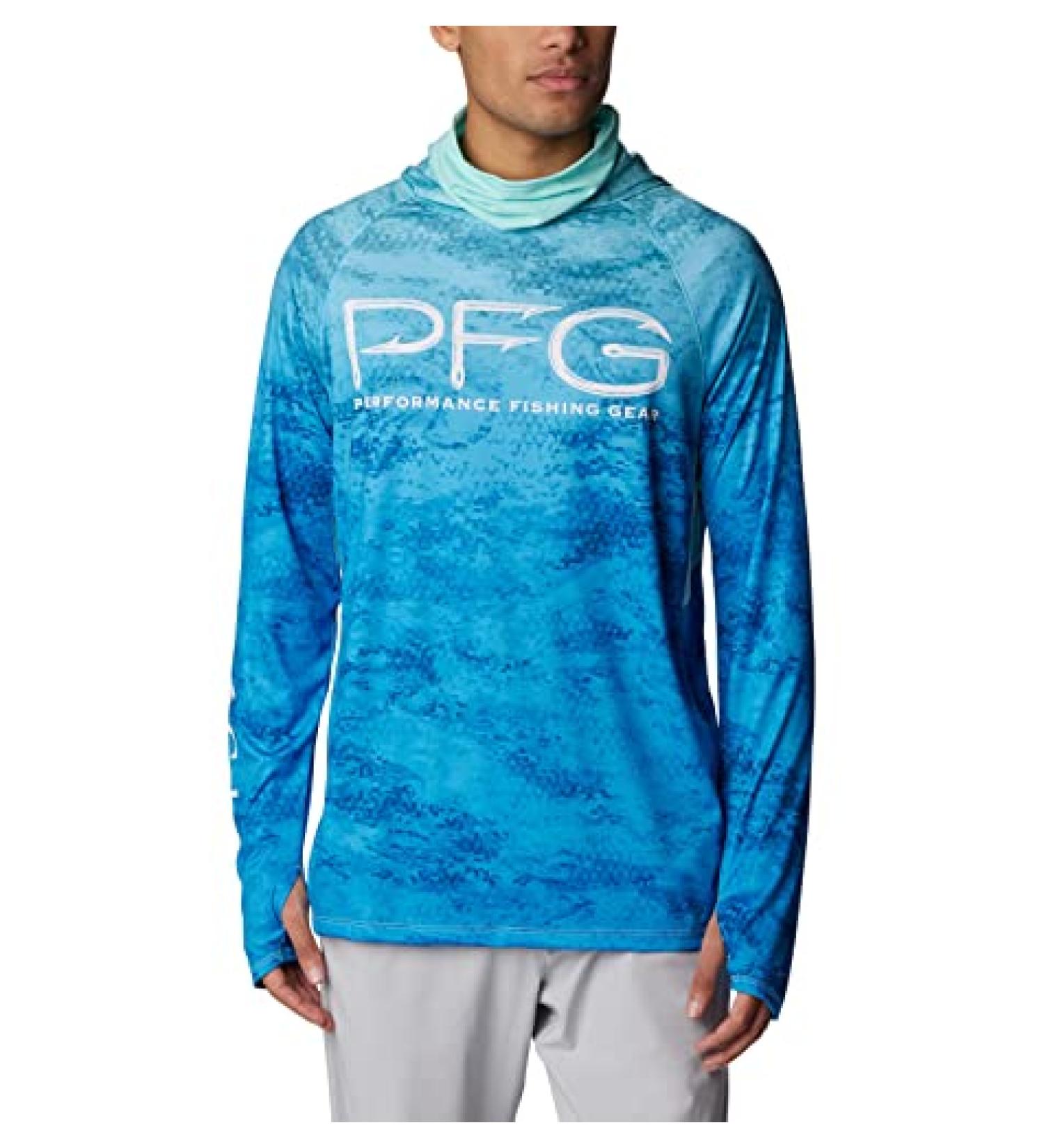 Columbia Men's Super Terminal Tackle Vent Hoodie Gulf Stream PFG Camo Gradient - Size Large | [Your Company Name] - Buy Online on GoSupps.com