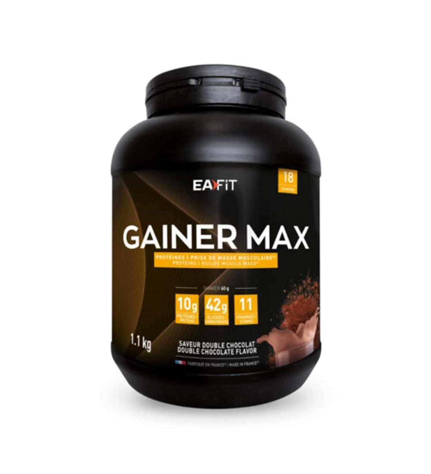 EAFIT | Max Gainer | For Muscle Gaining And Caloric Intake | 10g Protein + 42g Carbohydrates + 11 Vitamins Per Shaker | Double Chocolate 1.1 kg