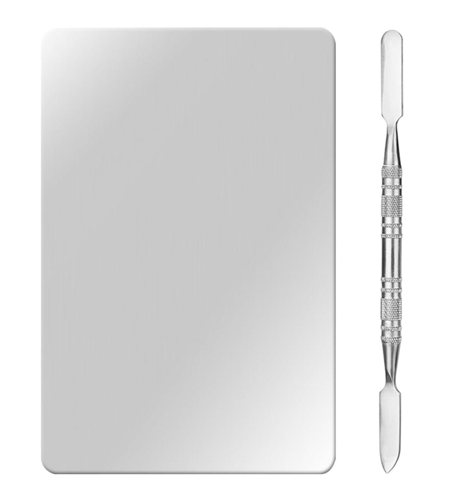 Palette de M lange Maquillage en Acier Inoxydable avec Spatule Petite Plaque Professionnelle pour Fond de Teint et Pigments Kit Compact pour Maquillage et Nail Art Usage Voyage - Buy Online on GoSupps.com