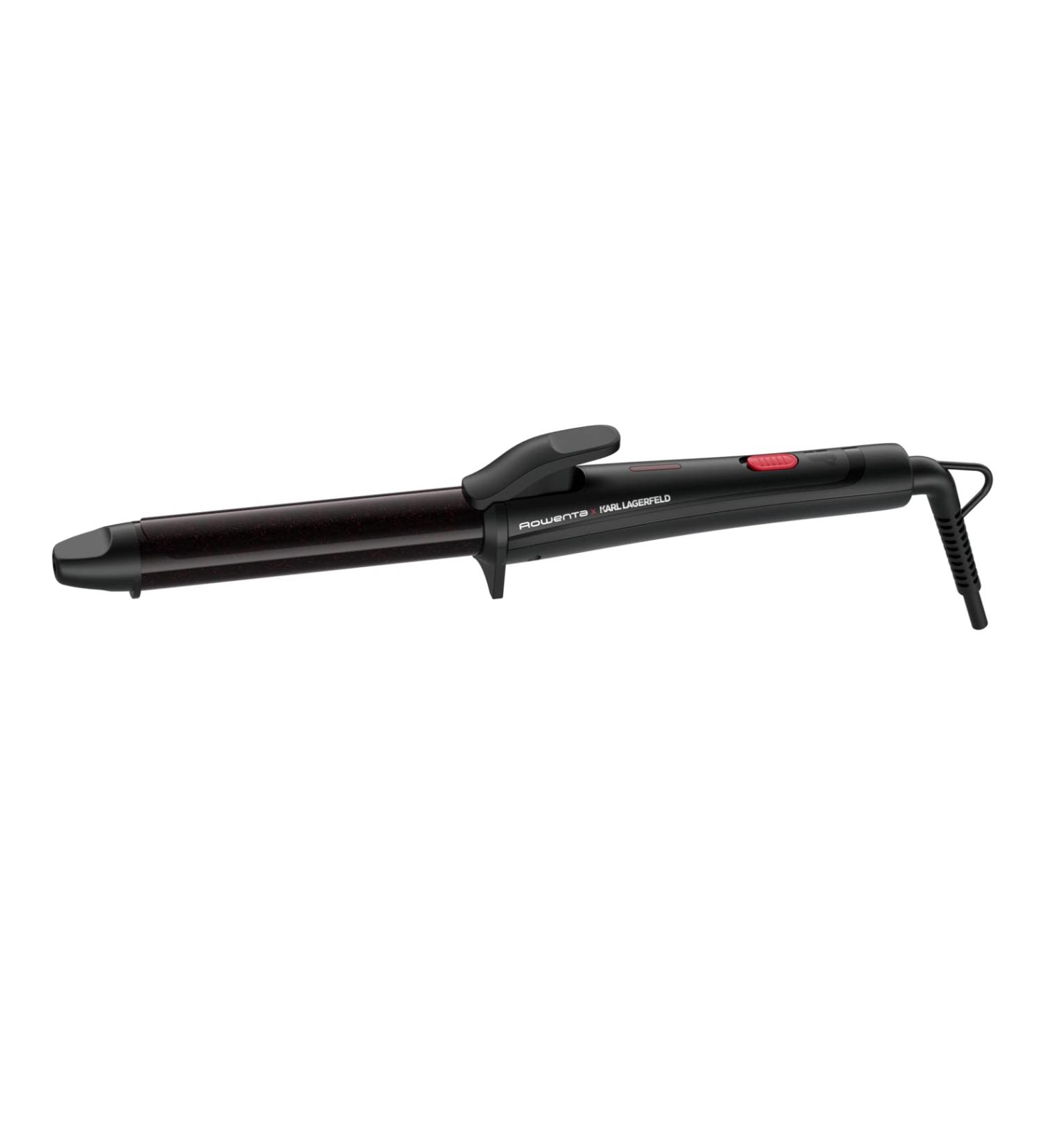 Rowenta X Karl Lagerfeld CF321L Curling Iron - 25mm | Keratin & Fine Coating | Fast Heating | Constant 200 C | Natural Waves & Curls | Black/Red - Buy Online on GoSupps.com