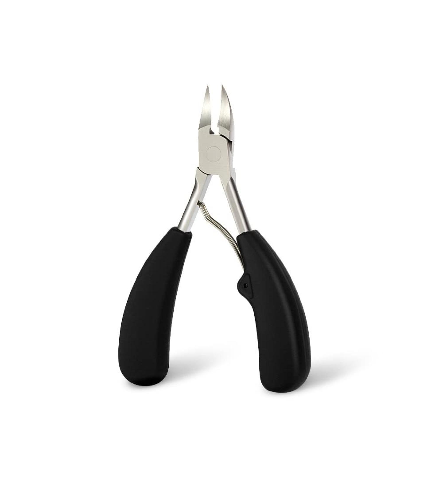 OPKDE Stainless Steel Nail Clippers Paronychia Dead Skin Remover Trimming Nail Clipper Pedicure Tool Toenail Ingrown Nail Scissors(Black)