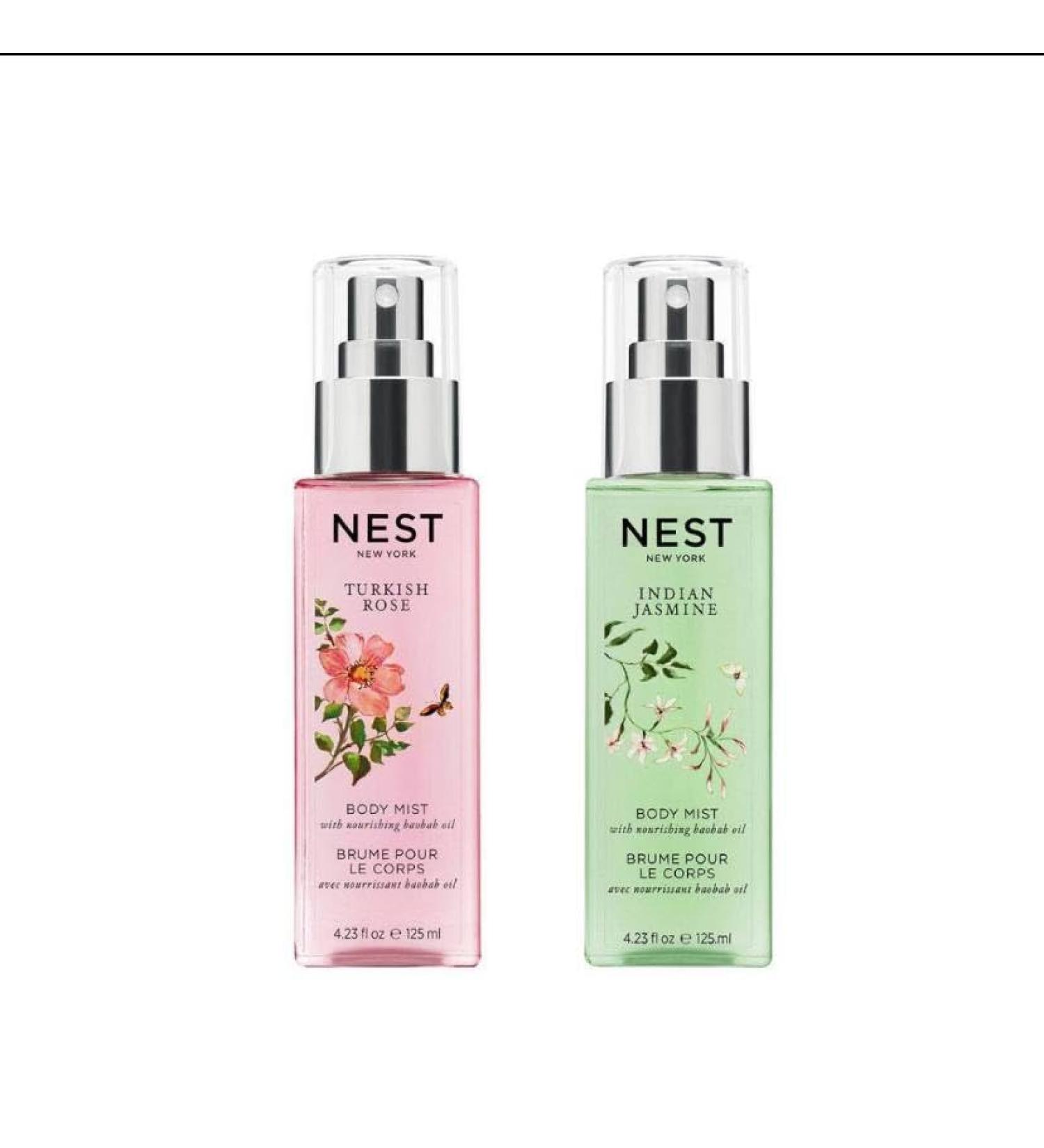 NEST New York Mist & Match: Body Mist Layering Set - Turkish Rose Body Mist and Indian Jasmine Body Mist