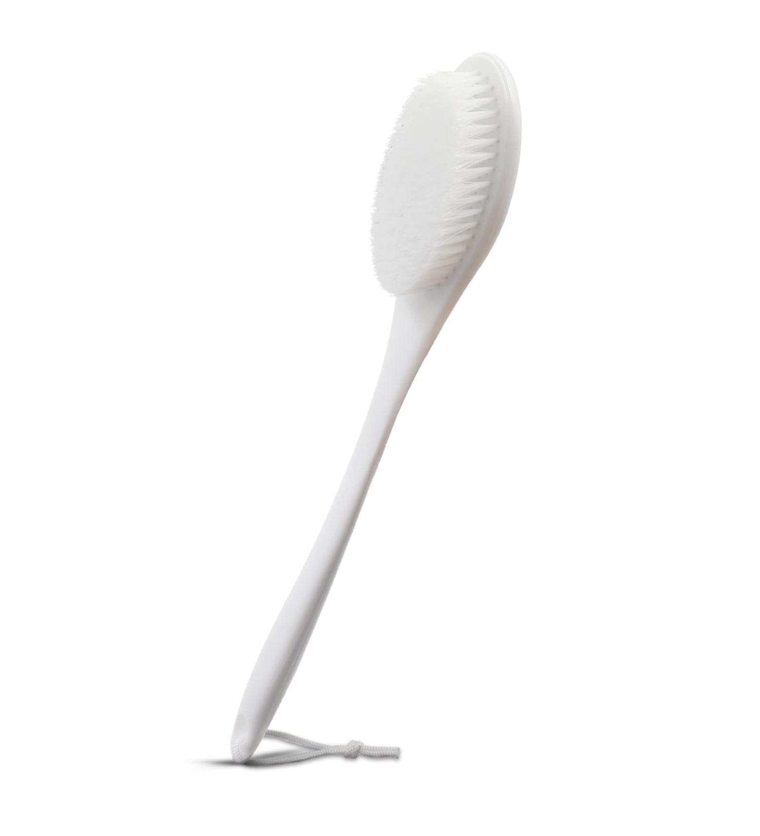 Yamahiko Bath Body Brush - Exfoliating Back & Feet Scrubber for Shower - Long Handle for Men & Women - White - Buy Online on GoSupps.com