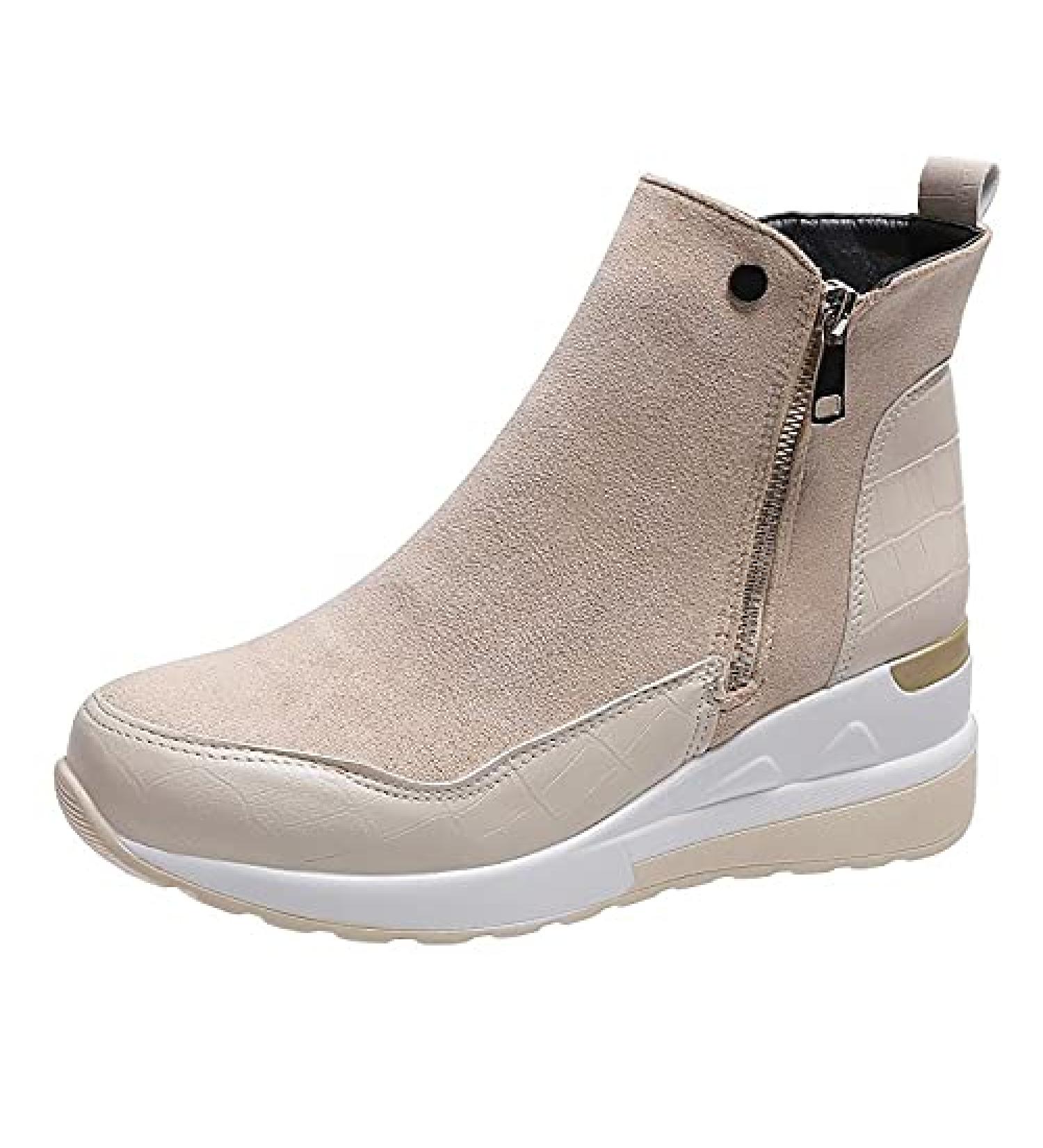EKOUSN Fashion Waterproof High Top Women's Boots - Comfortable Zipper Platform Wedge Shoes - Buy Online on GoSupps.com