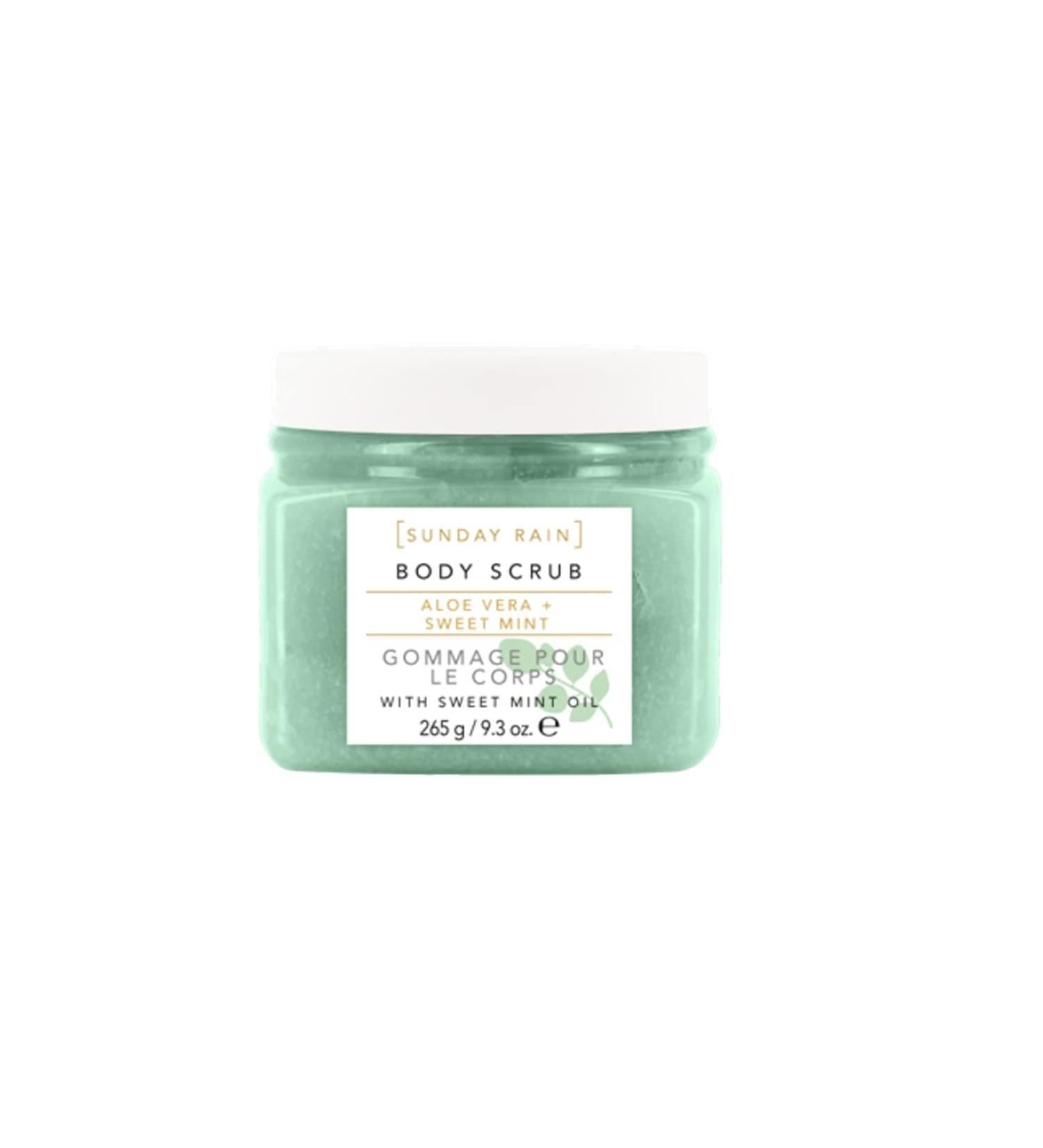 Sunday Rain Aloe Vera & Gentle Mint Body Scrub for Dry Skin Vegan & Cruelty Free 265g - Buy Online on GoSupps.com