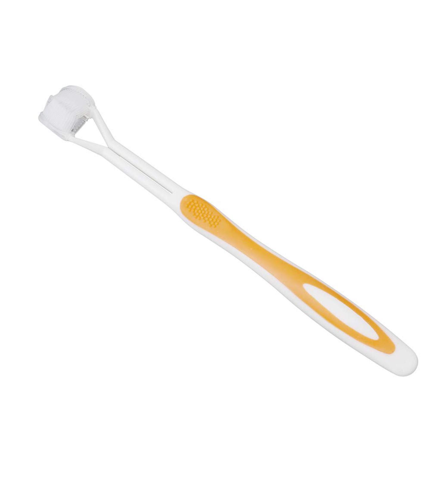 GOMYIE 3 Sided Soft Bristle Toothbrush for Adults and Children - Yellow - Buy Online on GoSupps.com