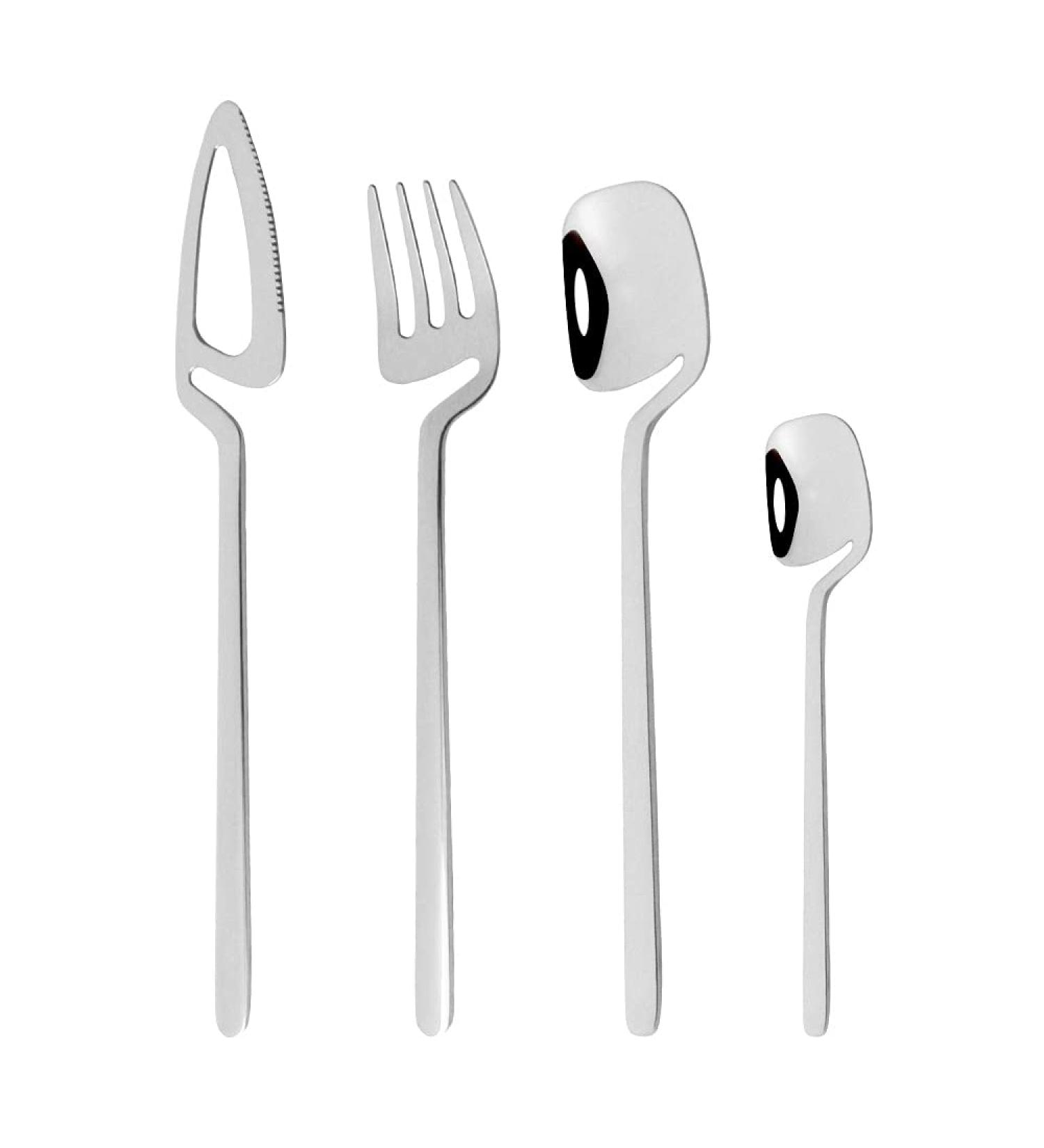 Flatware Sets Colorful Flatware Cutlery Set Knife Fork Tea Spoon Dinner Tableware 18/10 Stainless Steel Dinnerware Silverware Set for Kitchen (Color : Silver Size : 32Pcs) - Buy Online on GoSupps.com