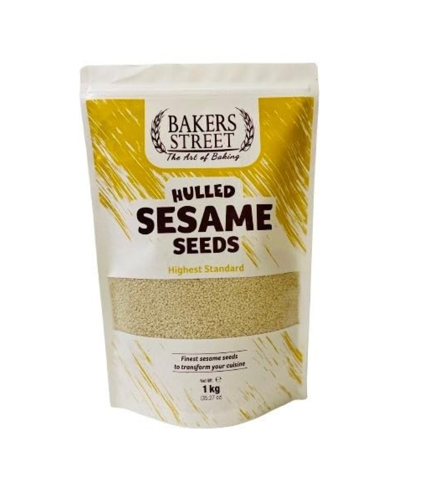 Bakers Street | Sesame Seeds Hulled 2X1Kg ( 2Kg )Raw | GMO Free | Vegetarian & Vegan | Halal Certified - Buy Online on GoSupps.com