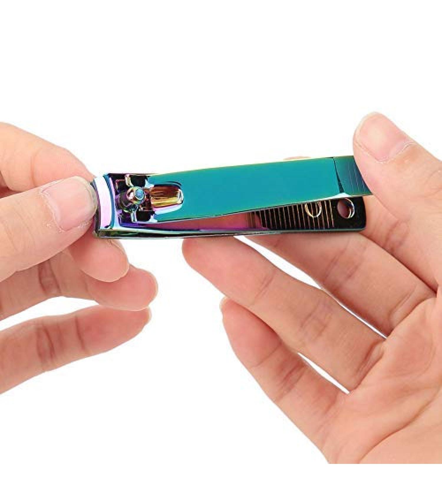 Plated Nail Clipper Carbon Steel Gradient Color Fashionable Nail Trimmer Cutter Manicure Pedicure Tool Large Nail Clipper - Buy Online on GoSupps.com