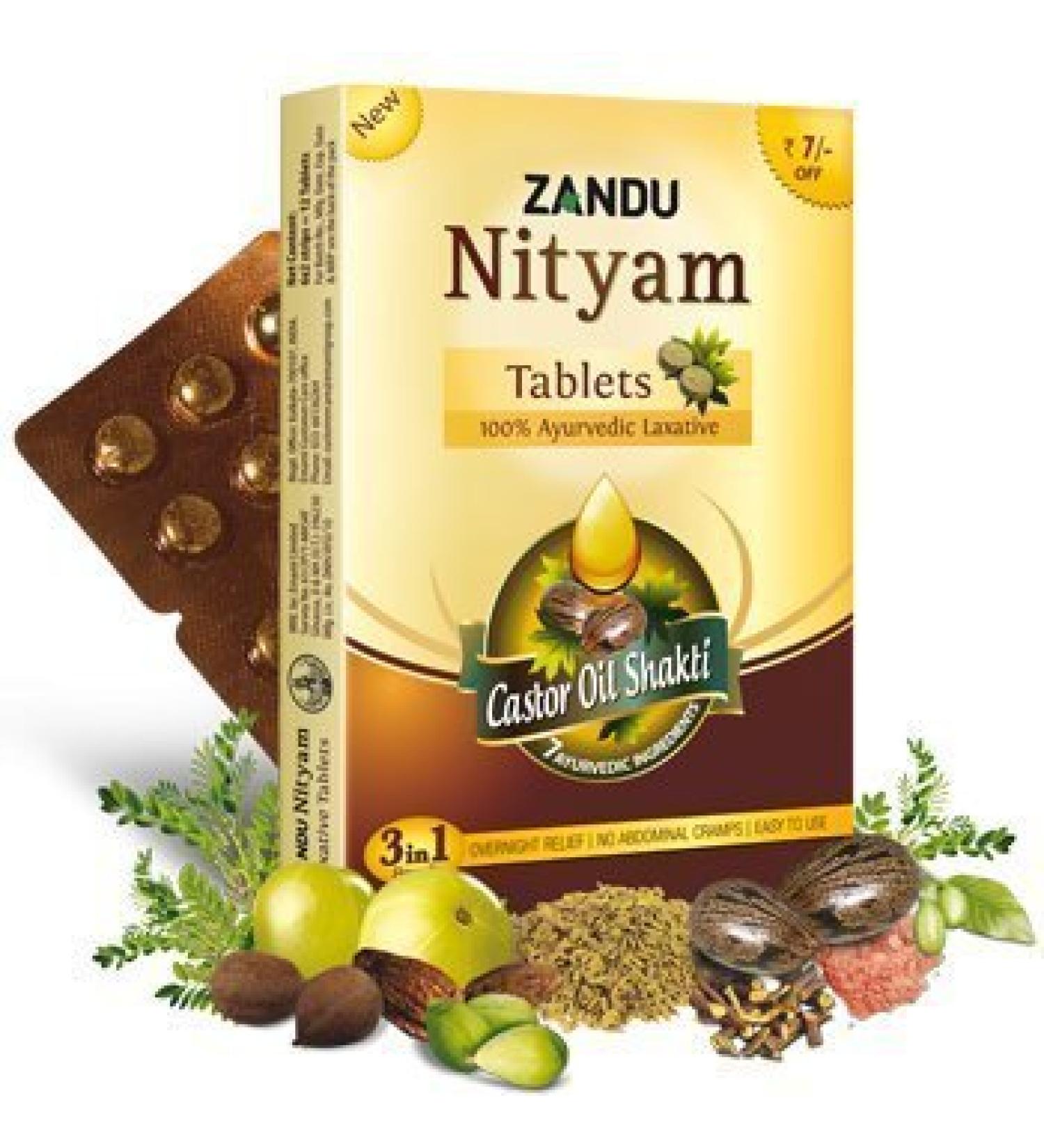 Buy Zandu Nityam Tablets - 12 Tablets Pack of 10 | Best Price & International Shipping - Buy Online on GoSupps.com
