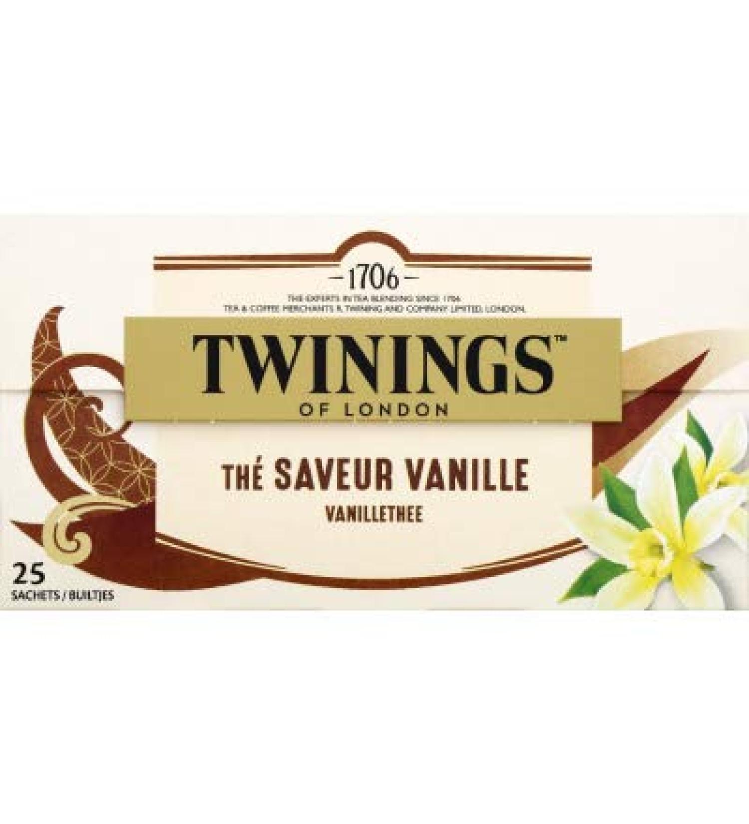 Twinings Of London Th vanille - Les 25 sachets 50g