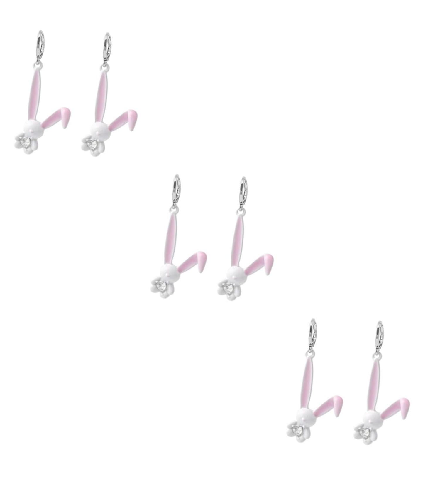Zerodeko 2 Pairs Rabbit Earrings Bunny Earrings Cute Earrings for Women Earrings for Women Trendy Post Earrings for Women New Year Earrings for Women 2023 Apparel Alloy Girl Clothing As Shownx3pcs 4.8x1CMx3pcs - Buy Online on GoSupps.com