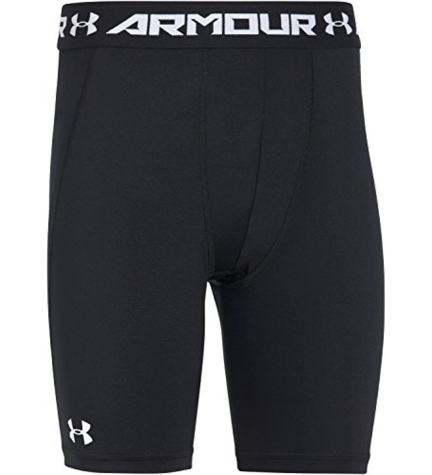 Under Armour Boys' HeatGear Fitted Shorts - Youth Small Black/White - Buy Online on GoSupps.com