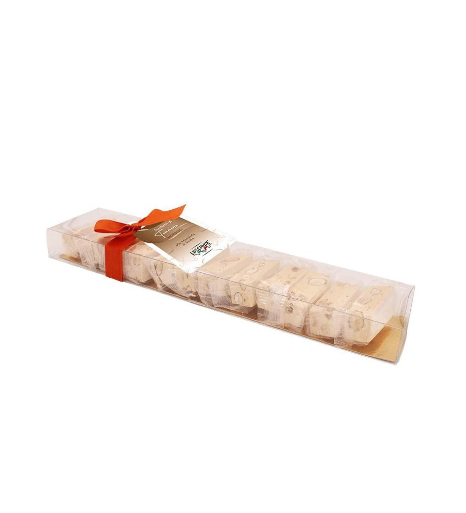 LUSCIOUX LUSCIOUX Soft Nougat Touches in Crystal Packaging 200g with Bow (Sicilian Almond)