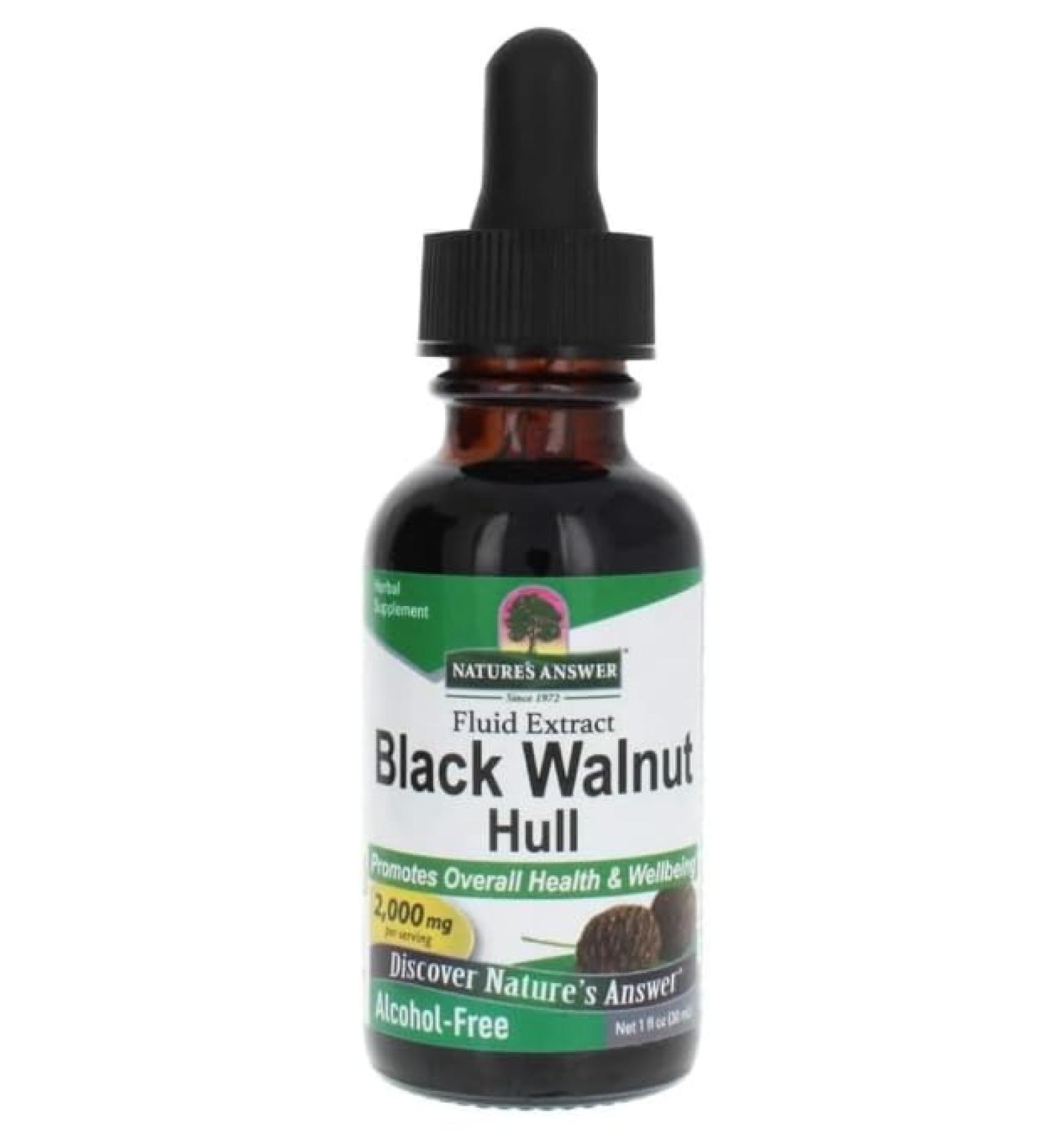 Black Walnut Hulls Alcohol-Free Extract 30ml - 2000mg per Serving | Gluten-Free - Buy Online on GoSupps.com