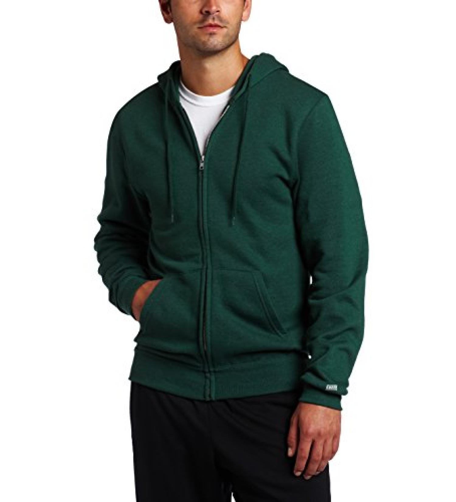 Soffe Men's Training Fleece Zip Hoodie Sweatshirt Small Dark Green