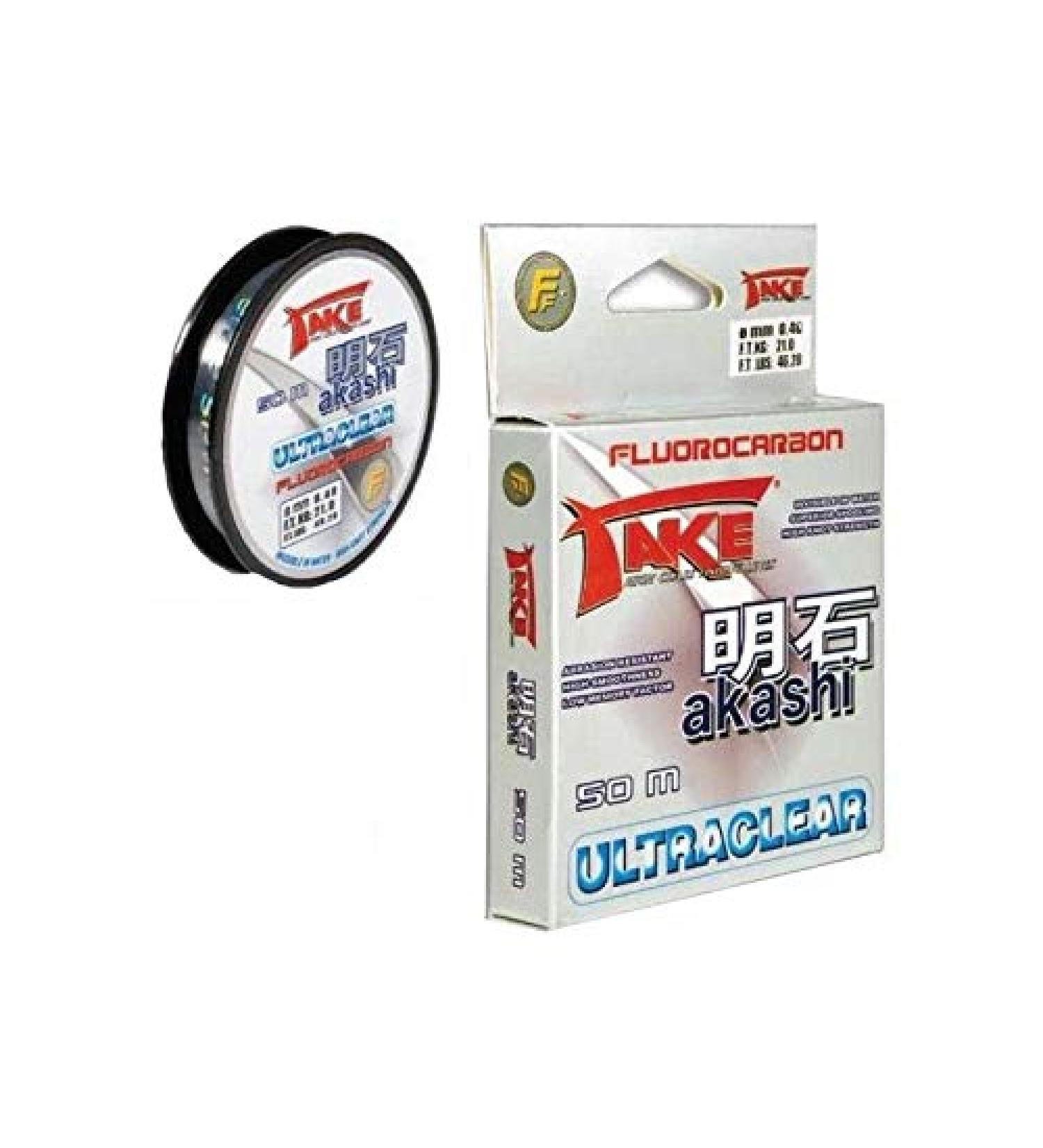 Lineaeffe Fishing Line Take Akashi Fluorocarbon Ultraclear 0.18 mm 50 m Fluorocarbon Sea Spinning Surfcasting Trout Bolo Lake
