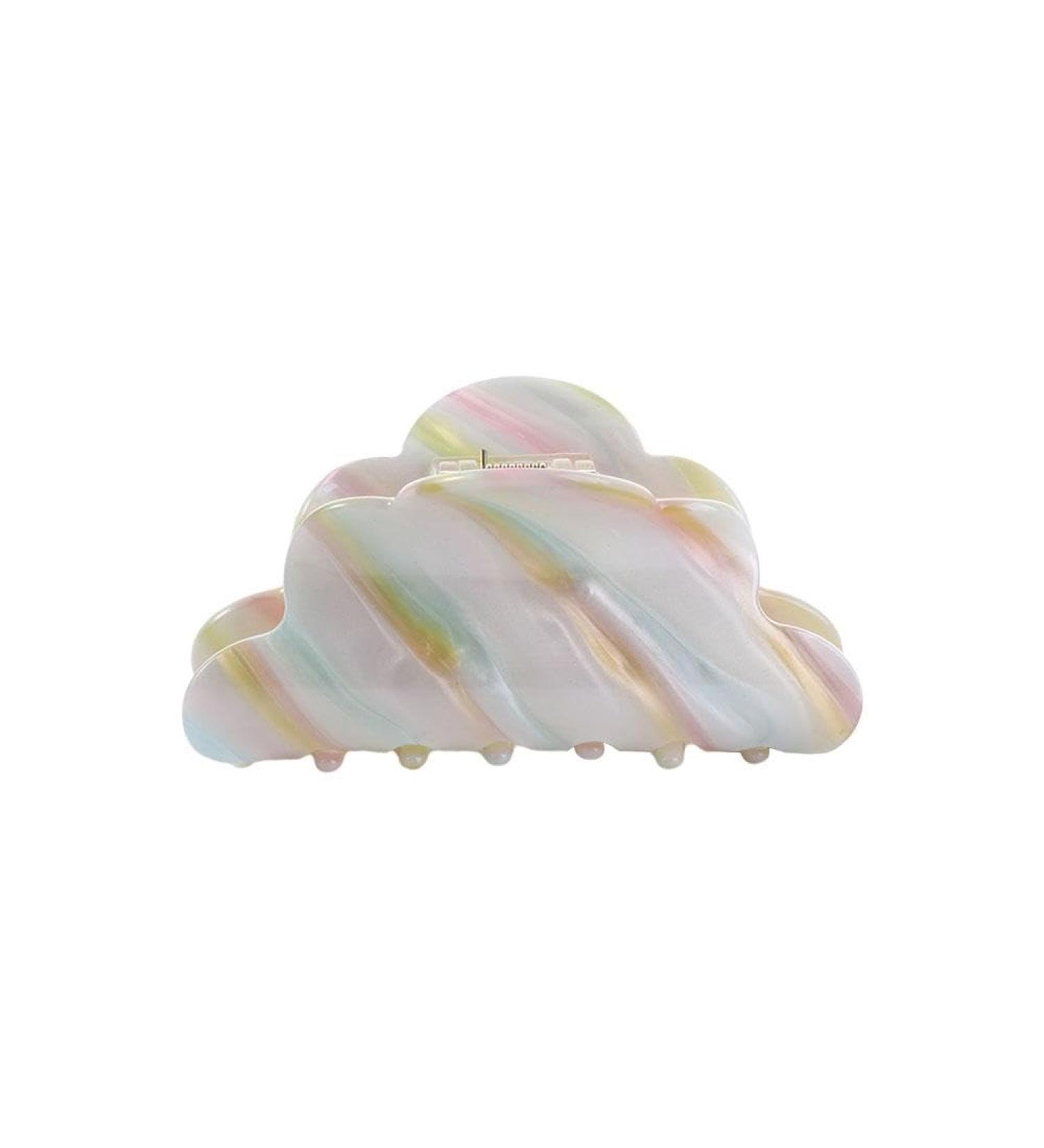 Vctitil Cute Cloud Shape Hair Claws Colorful Stripe Acetate Hair Clips Ponytail Holders Hair Jaw Clips Clamp Barrettes Hair Accessories for Women Girl Thin Thick Hair(small) - Buy Online on GoSupps.com