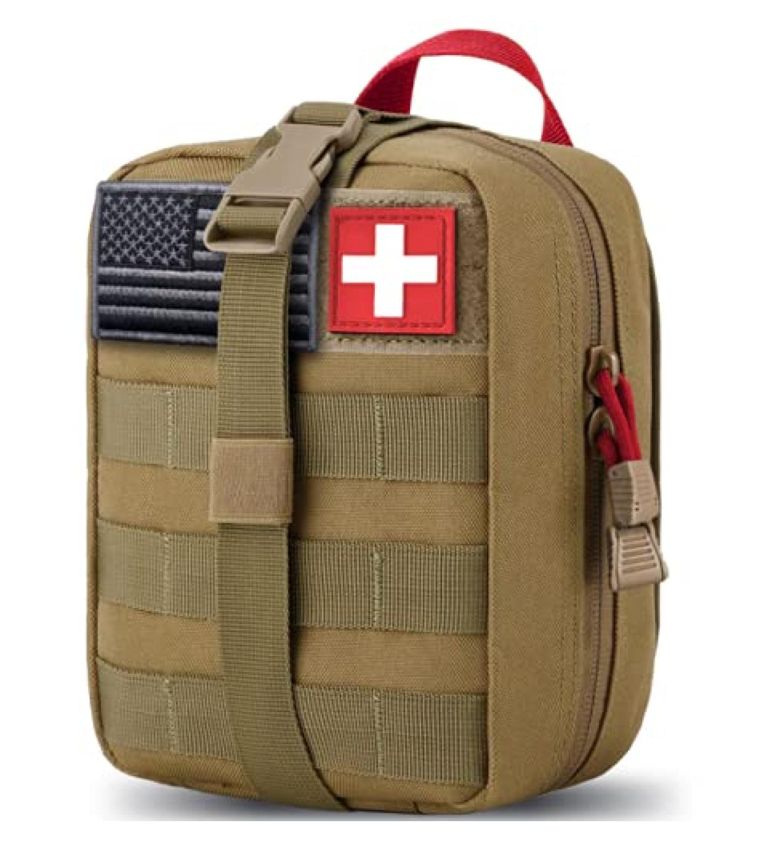 Buy Medical Tactical Bags | EMT First Aid IFAK Rip-Away Utility Pouch Red & Brown for Camping Hunting Hiking Home & Car Adventures - Buy Online on GoSupps.com