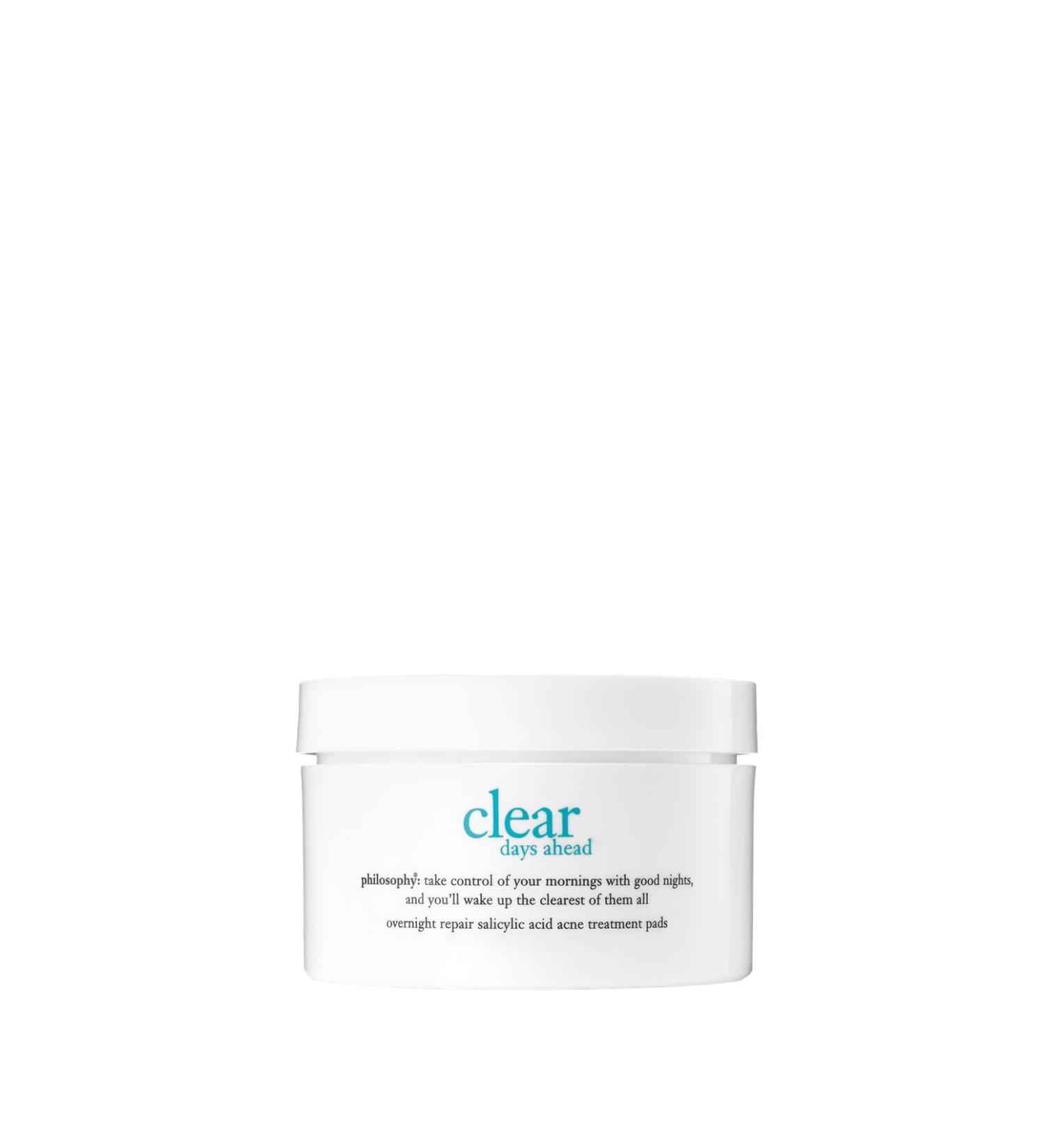 Philosophy Clear Days Ahead Overnight Repair Acne Treatment Pads - Salicylic Acid for Clear Skin - 60 Count - Buy Online on GoSupps.com