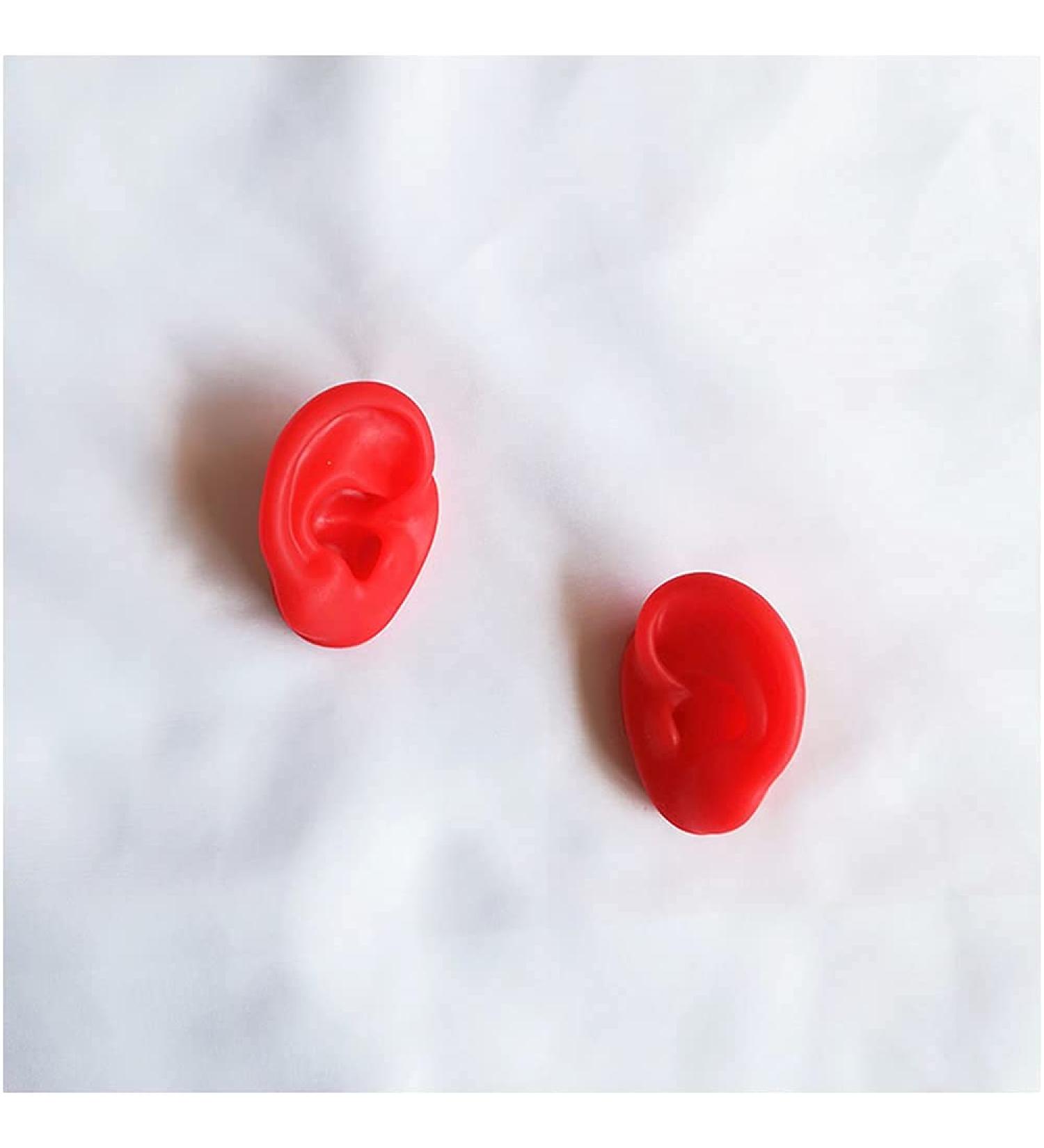 Flexible Silicone Ear Sample - Artificial Simulation Ear Red Ear Silicone Ear Model for Acupuncture Studs Earrings Earphones Helmet Display 1pair - Buy Online on GoSupps.com